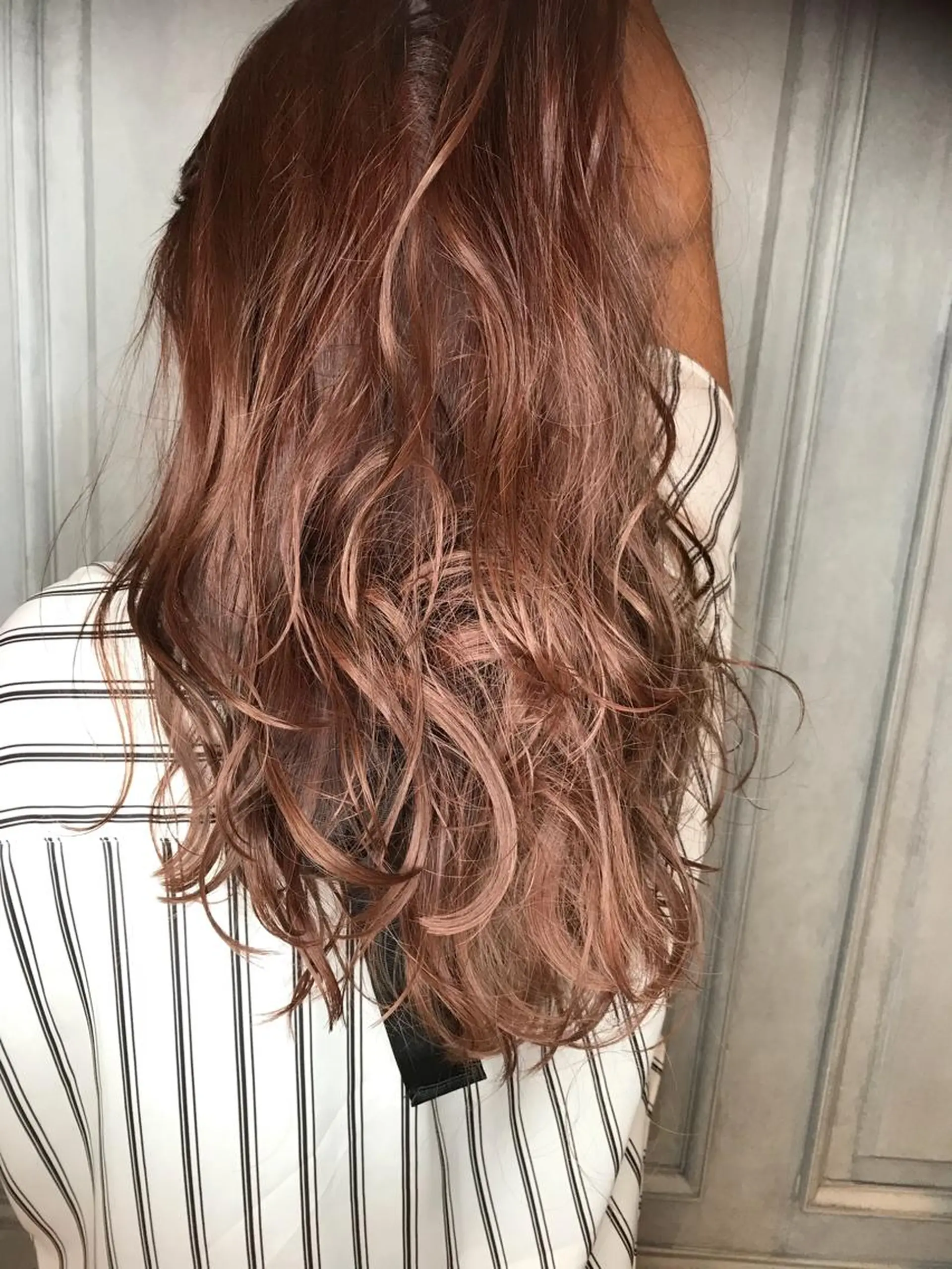 ロング カラー ピンクカラー 乾かすだけで艶髪酸性 ストレート髙橋悠耶のヘアスタイル