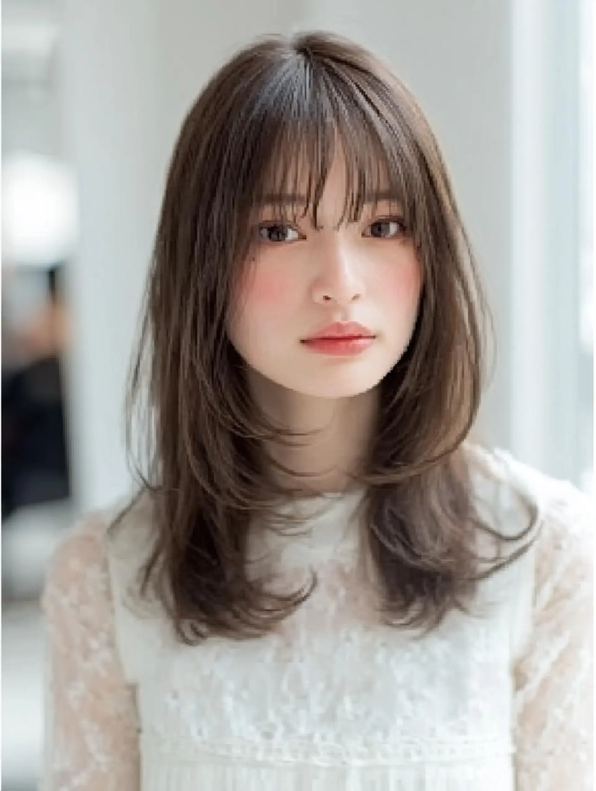 セミロング ハッシュカット 髪質改善 レイヤーカット 縮毛矯正 トリートメント カット ヘアカラー トリートメント 生艶髪＆レイヤー🔔 渋谷お薦めNo.1✨のヘアスタイル