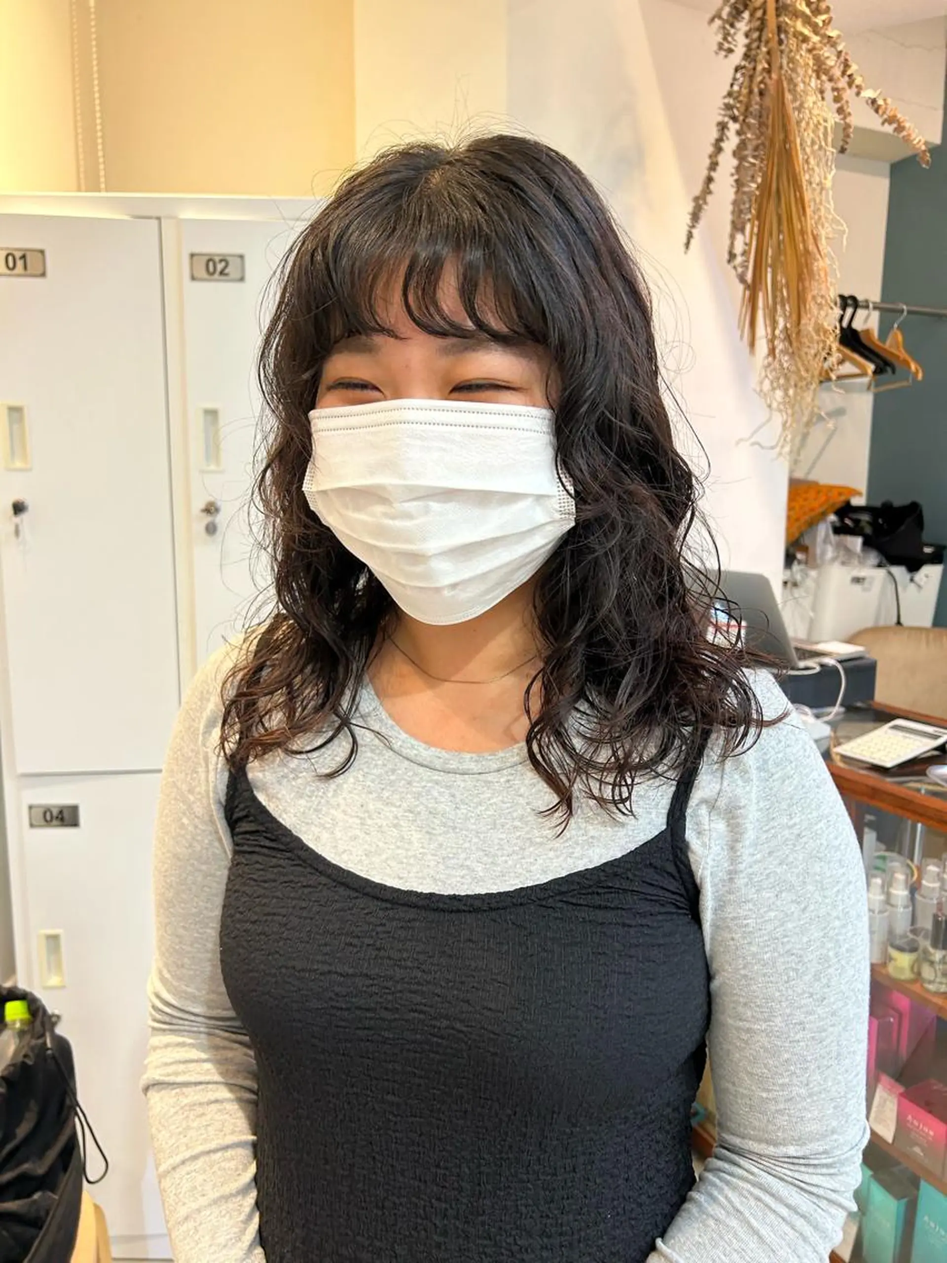 ミディアム パーマ カット パーマ なかむら ゆきのヘアスタイル