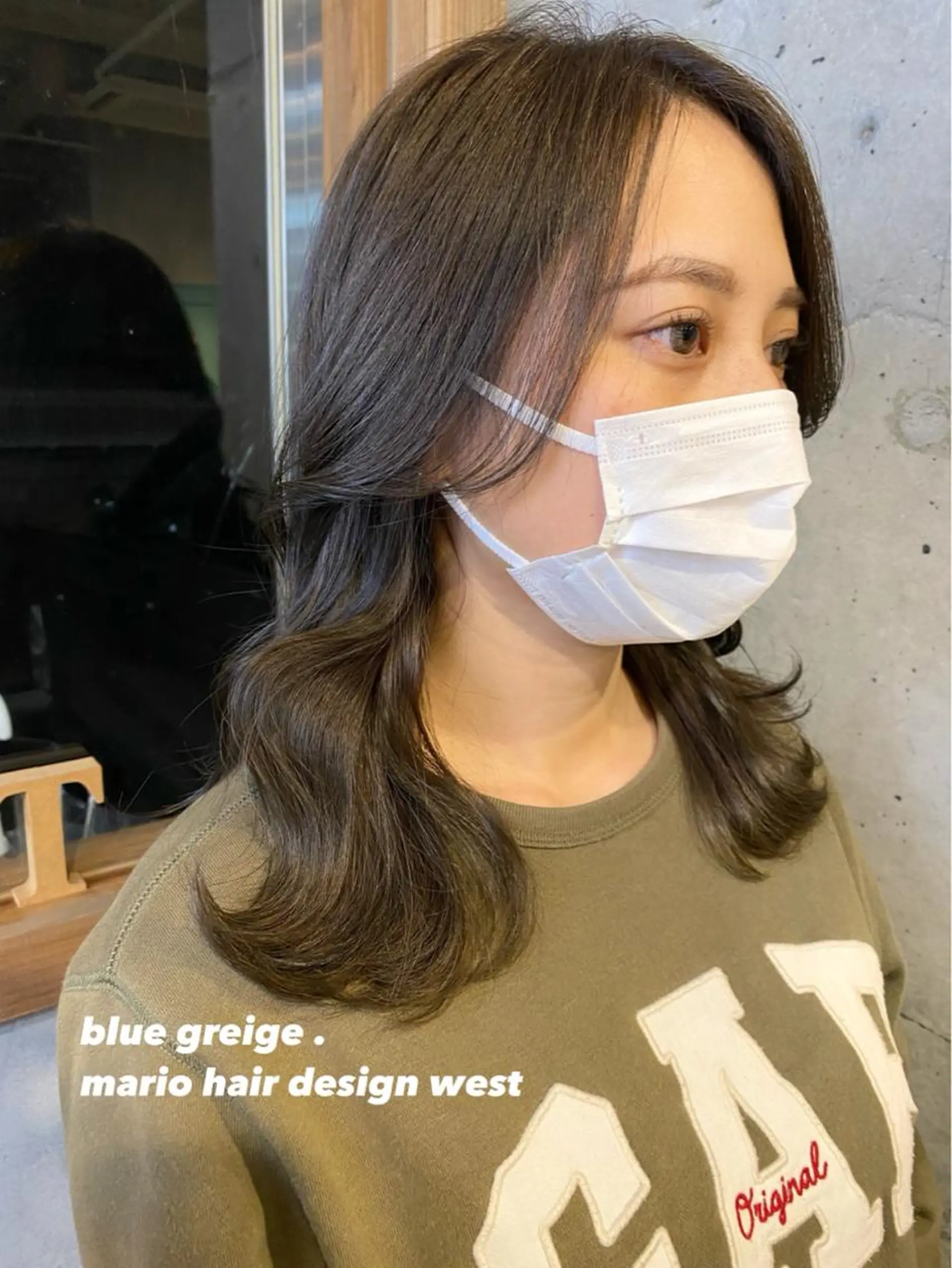 セミロング カラー アッシュ ブルーカラー ブルーアッシュ ブルーグレー ブルーグレージュ 竹嶌 健吾のヘアスタイル