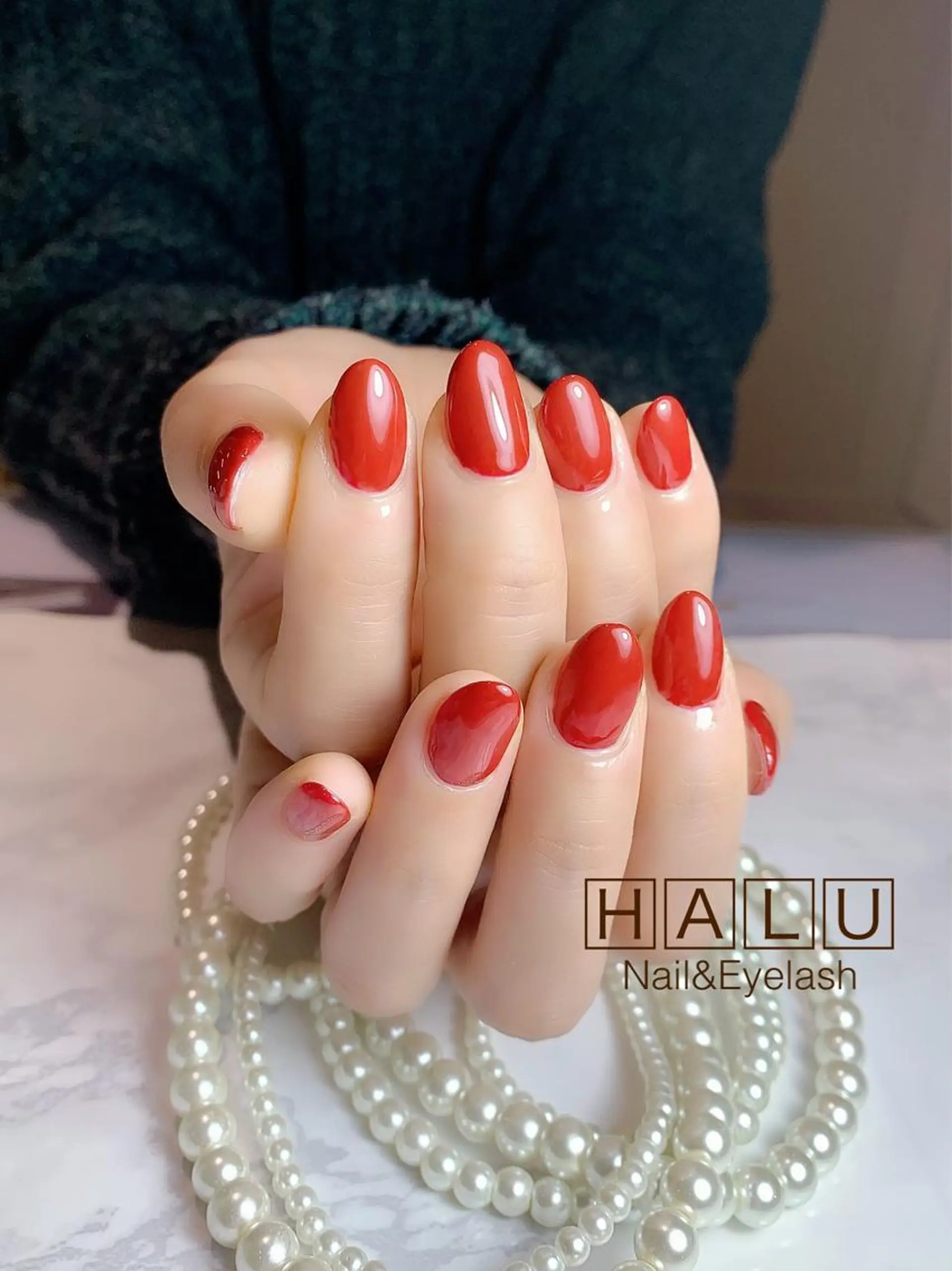 ネイル 赤色 HALU ハルのネイルデザイン