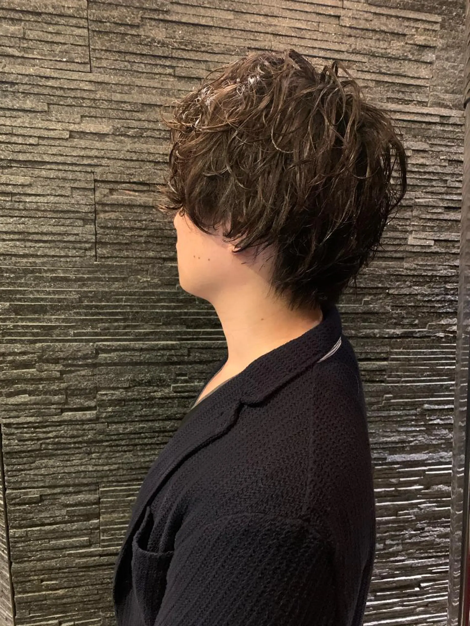 セミロング パーマ メンズ 田中 千恩のヘアスタイル