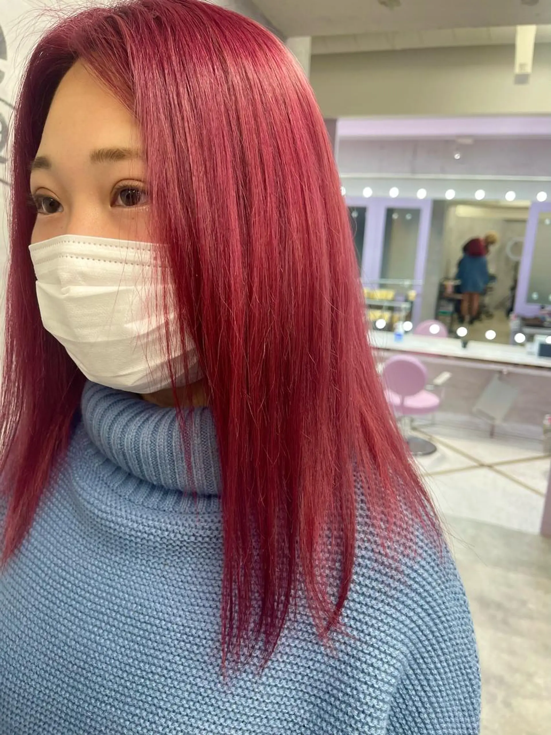 セミロング カラー ブリーチ ケアブリーチ 韓国風カラー ピンクカラー 韓国風ヘア ヘアカラー トリートメント 福西 洋斗のヘアスタイル