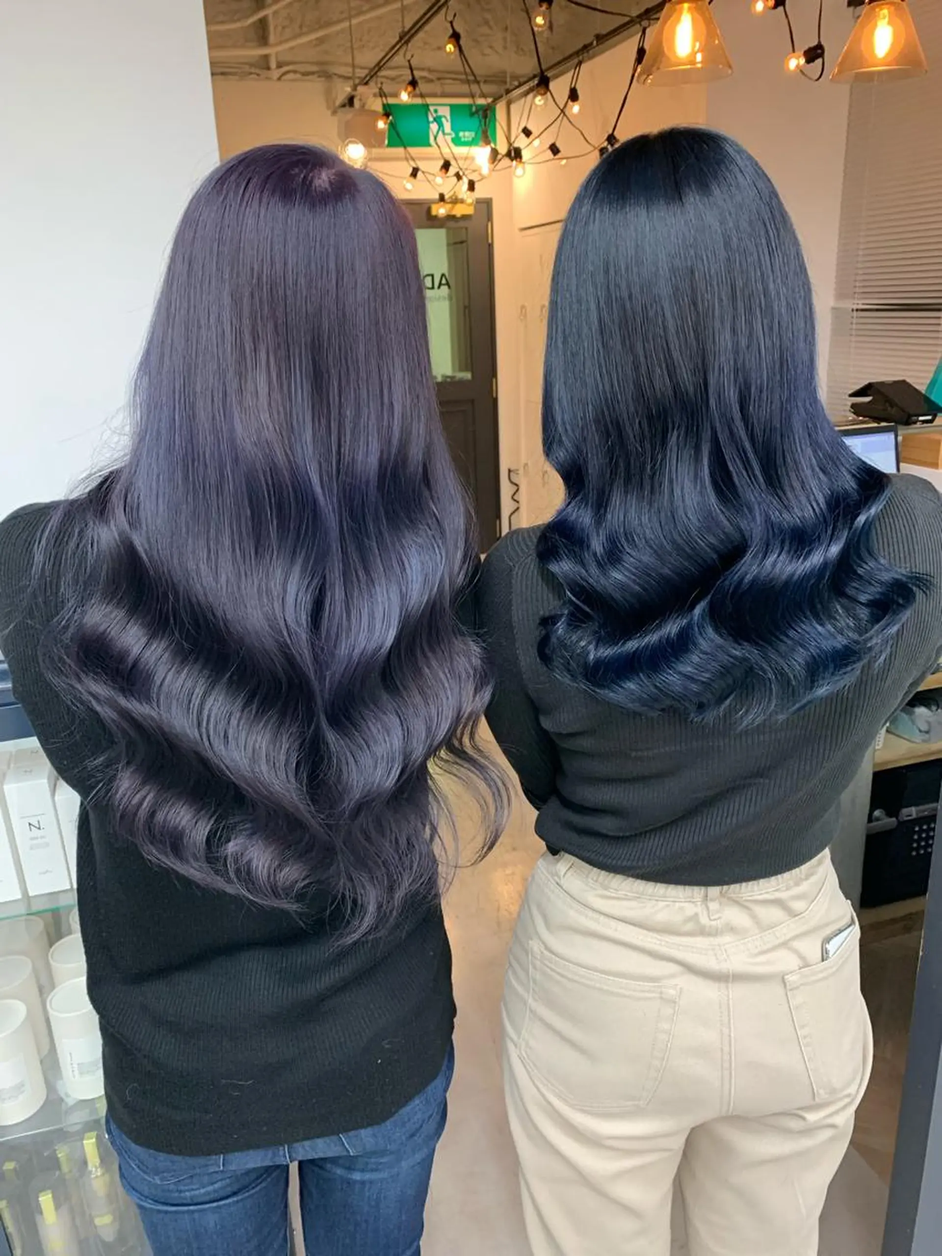 セミロング カラー ブリーチ ブルーカラー ネイビーカラー パープルカラー 韓国風ヘア カット ヘアカラー トリートメント 🌸MAYU🌸 ハイトーン➕レイヤーのヘアスタイル