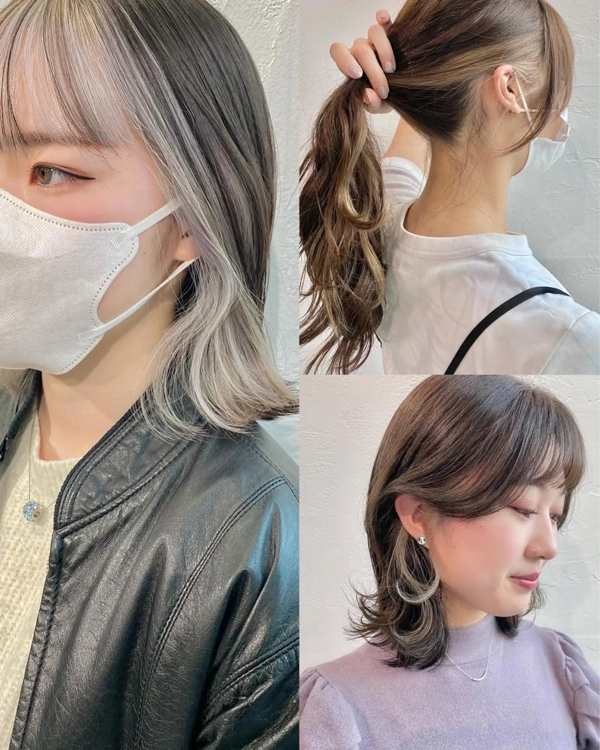 ミディアム カラー ミストバング イヤリングカラー  フェイスフレーミング インナーカラー カット ヘアカラー トリートメント インナーカラー/レイ ヤーカット♡/マキシのヘアスタイル