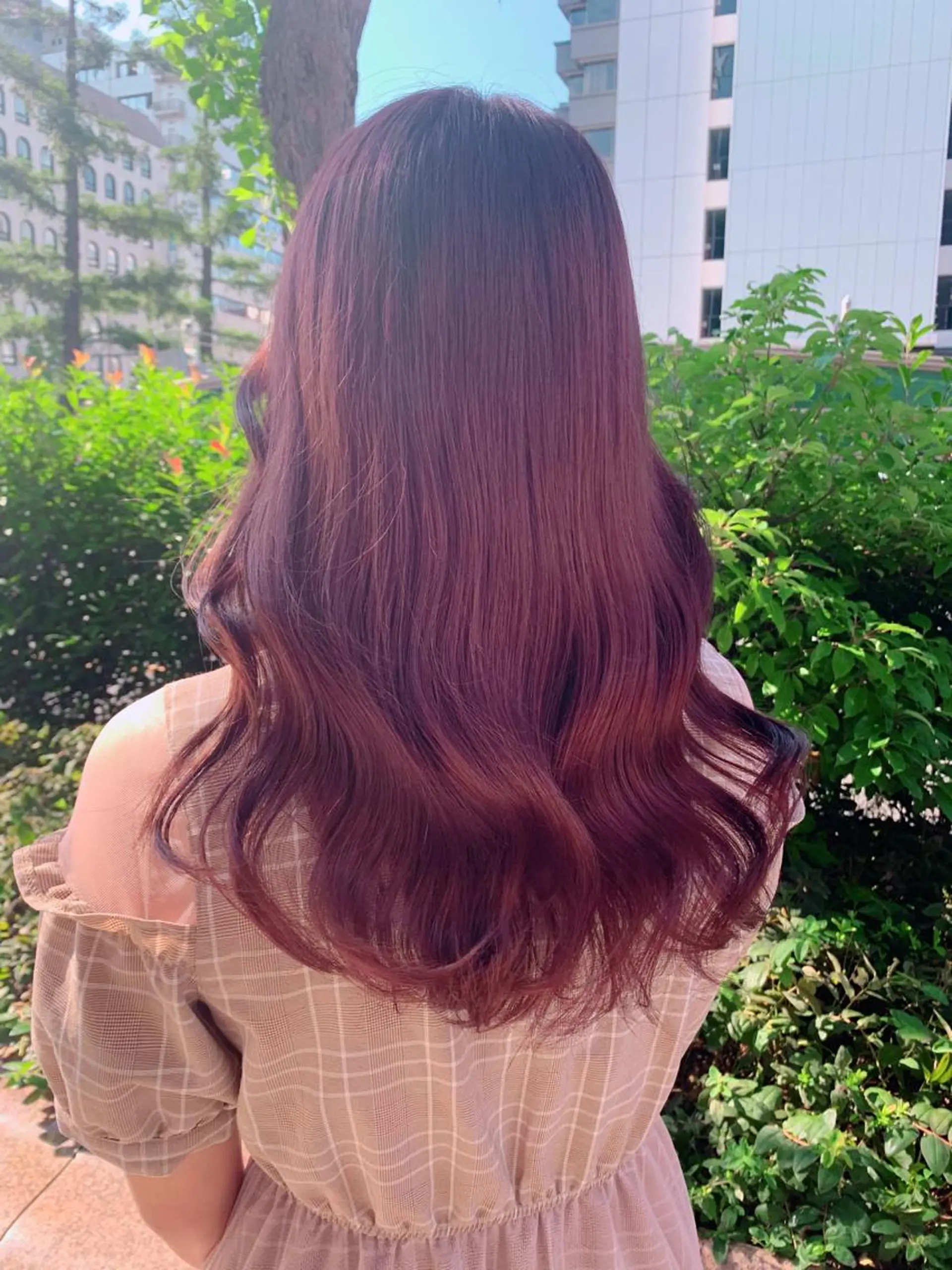 ロング カラー ヘアアレンジ ピンクカラー 韓国風ヘア 心斎橋🤍韓国風🤍 Mamiのヘアスタイル