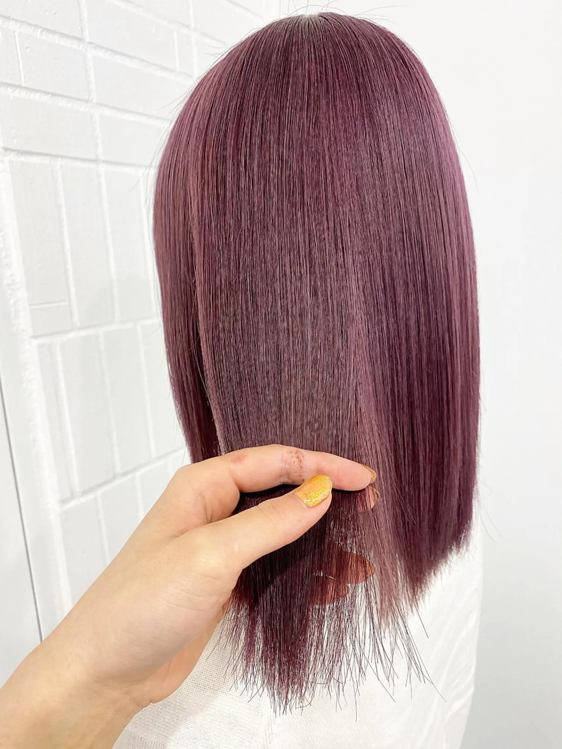 セミロング カラー ヘアアレンジ ブリーチ ラベンダーカラー ラベンダーピンク ピンクカラー レイヤー/ハイトーン 🧸SENAのヘアスタイル