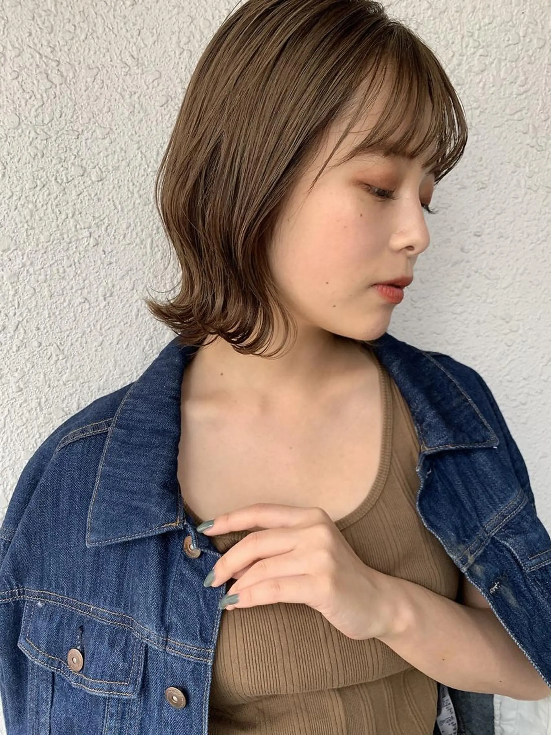 ミディアム ボブ 韓国風ヘア 外ハネヘア カット トリートメント ✨コテ巻き風パーマ ✨川合佑哉のヘアスタイル