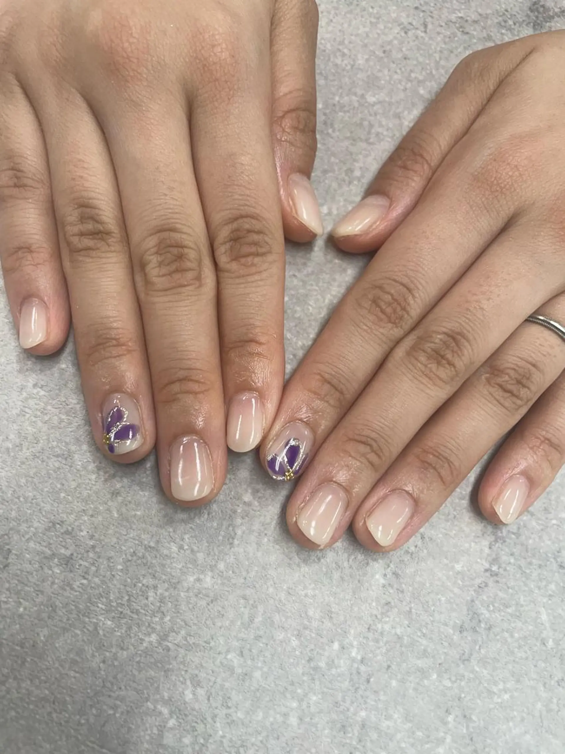 ネイル アートネイル イースター フレンチネイル ジェルネイル ガラスフレンチ ハンドネイル .N YUKIのネイルデザイン