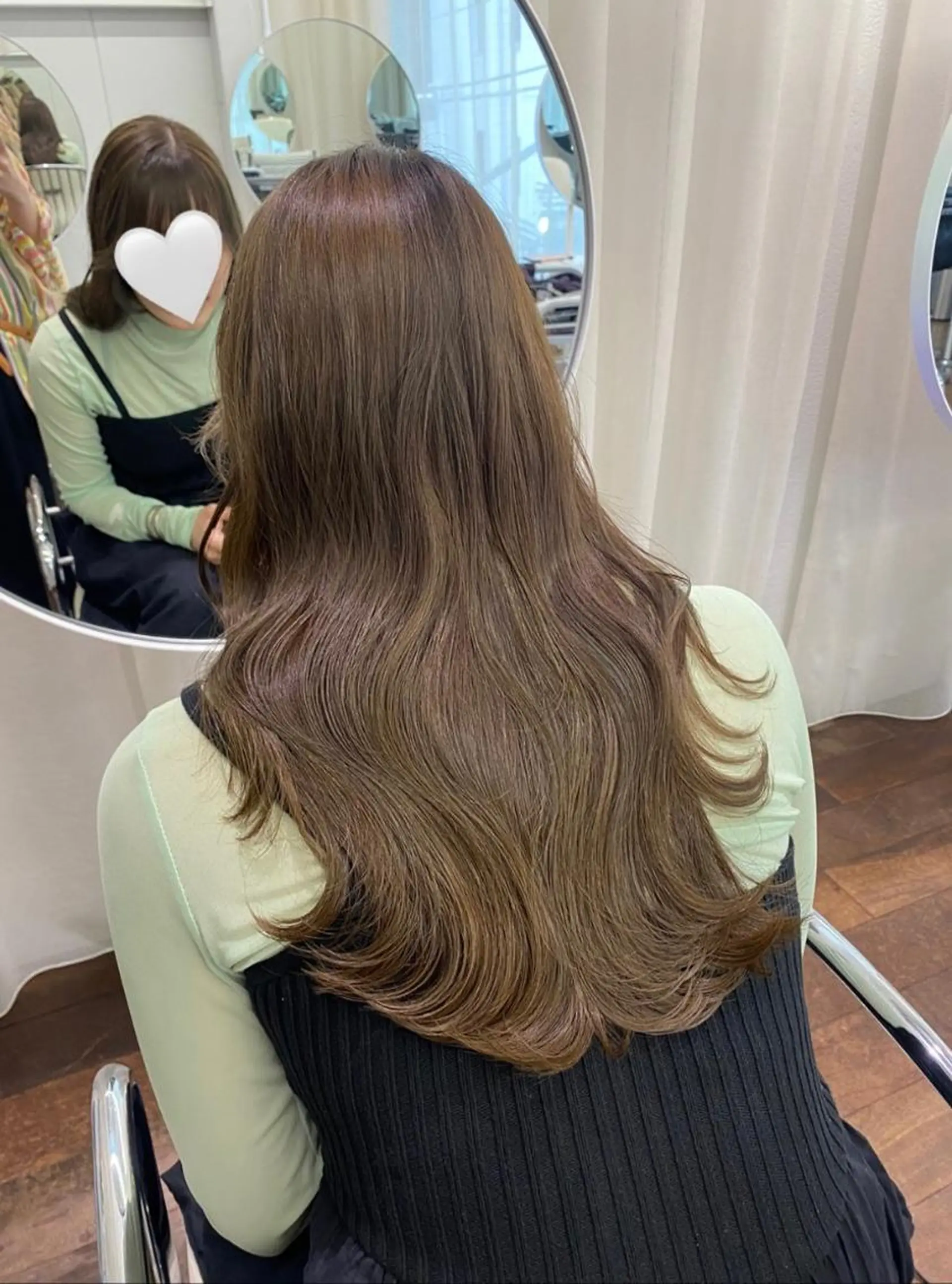 ロング カラー ヘアアレンジ ベージュカラー オリーブベージュ オリーブカラー 韓国風ヘア レイヤーカット カット ヘアカラー トリートメント レイヤー🌟艶カラー 🕊まやのヘアスタイル