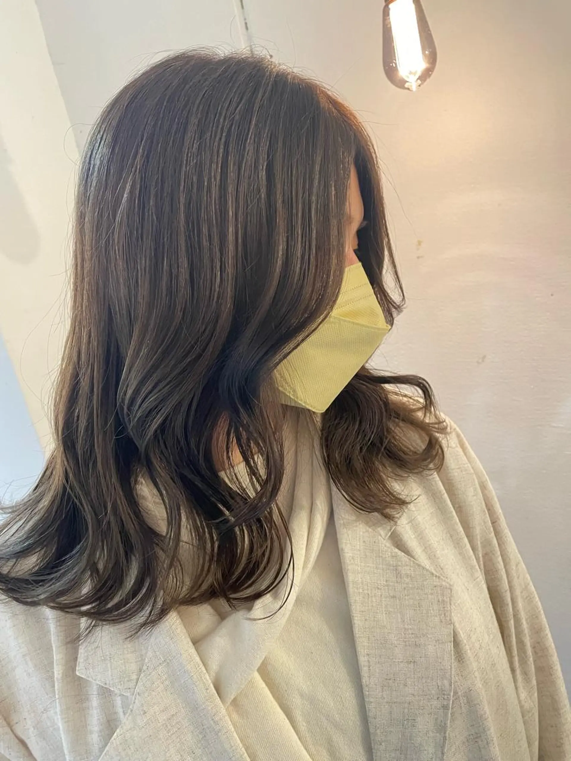 セミロング カラー 京都美容師 塩のヘアスタイル
