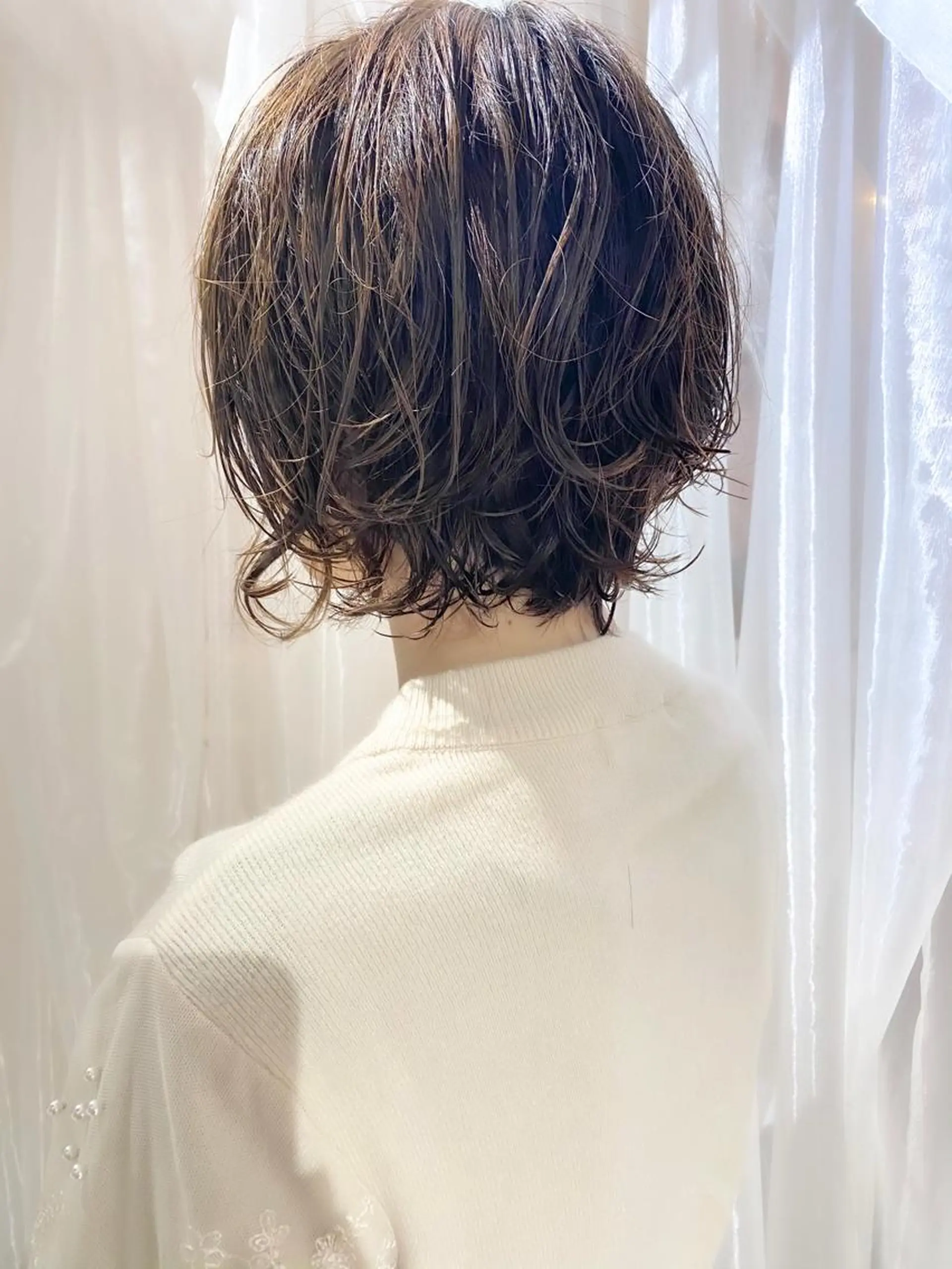 ショート パーマ 藤井 貴美子のヘアスタイル
