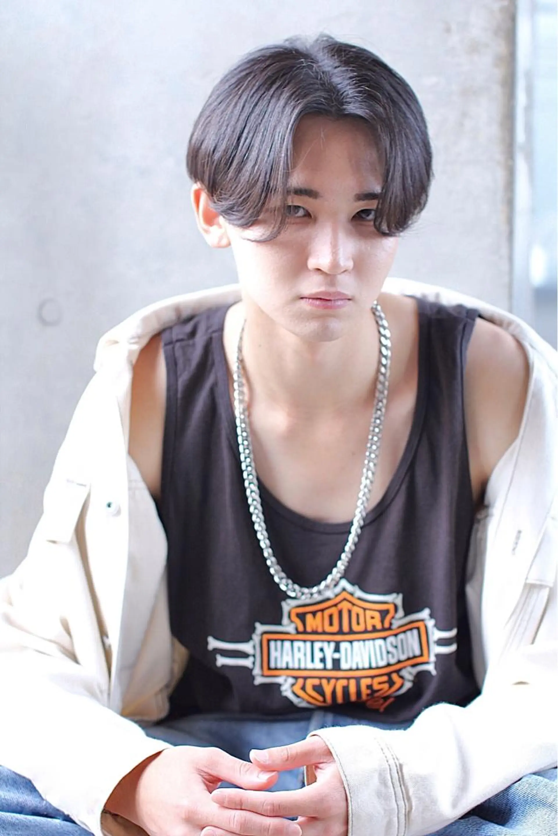 メンズ センターパート パーマ トリートメント ヘアセット 【メンズ特化】 ムネカタ アキトのヘアスタイル