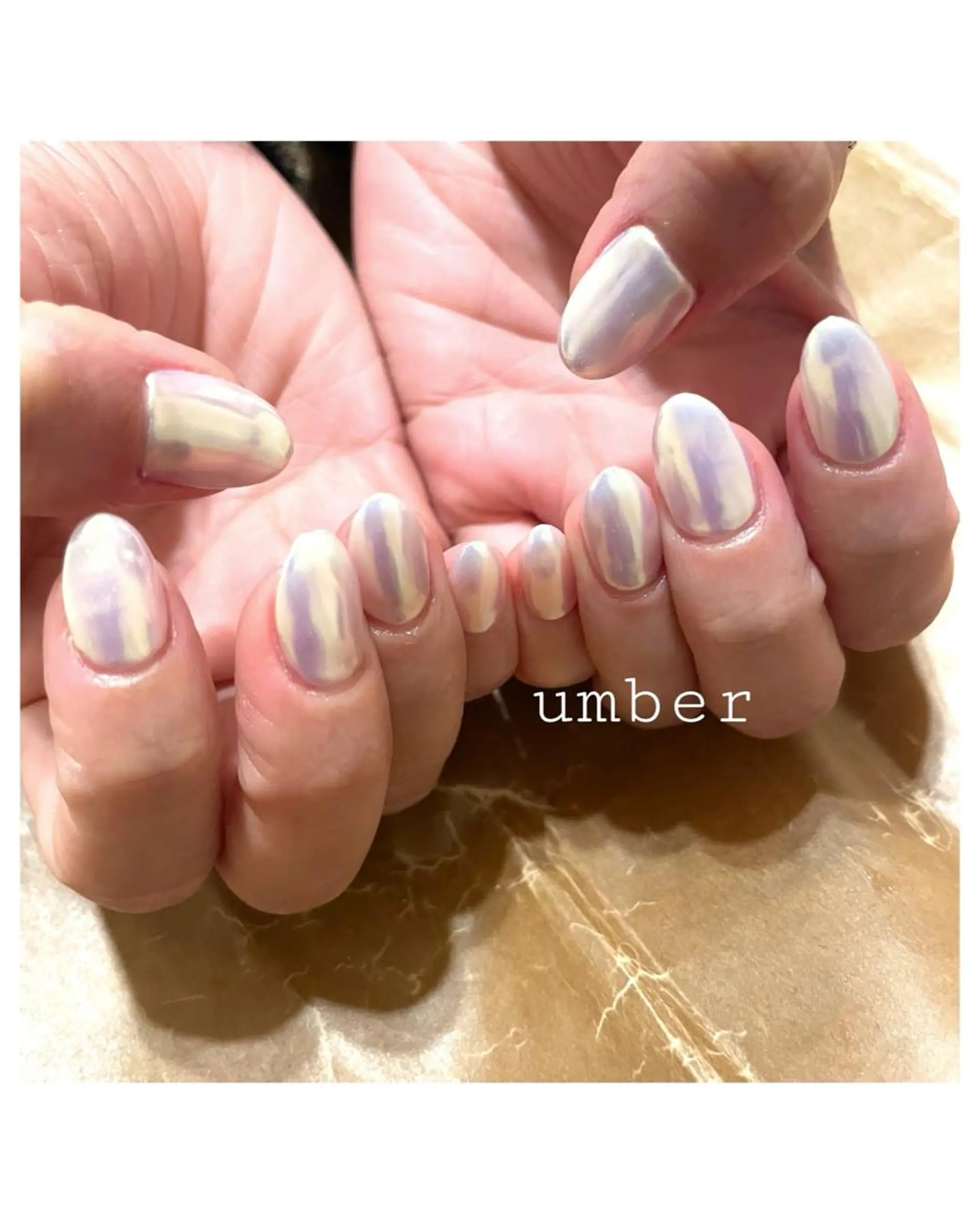 ネイル オーロラネイル クリアネイル フラッシュネイル フットネイル フレンチネイル ハンドネイル umber 三茶1分のネイルデザイン