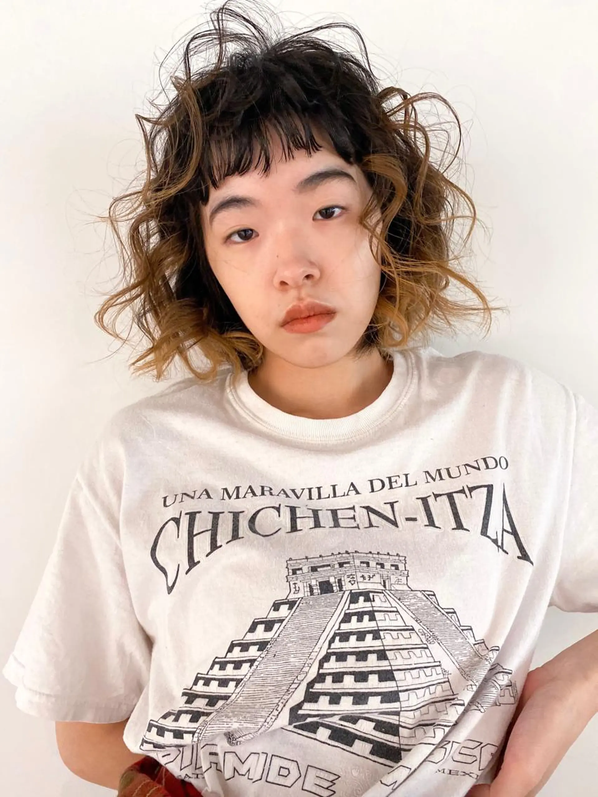 ミディアム カラー パーマ ヘアアレンジ メンズ キッズ ネイル マツエク・マツパ アイブロウ メンズブリーチ ブリーチ パーマスタイル🔅 sayacaのヘアスタイル