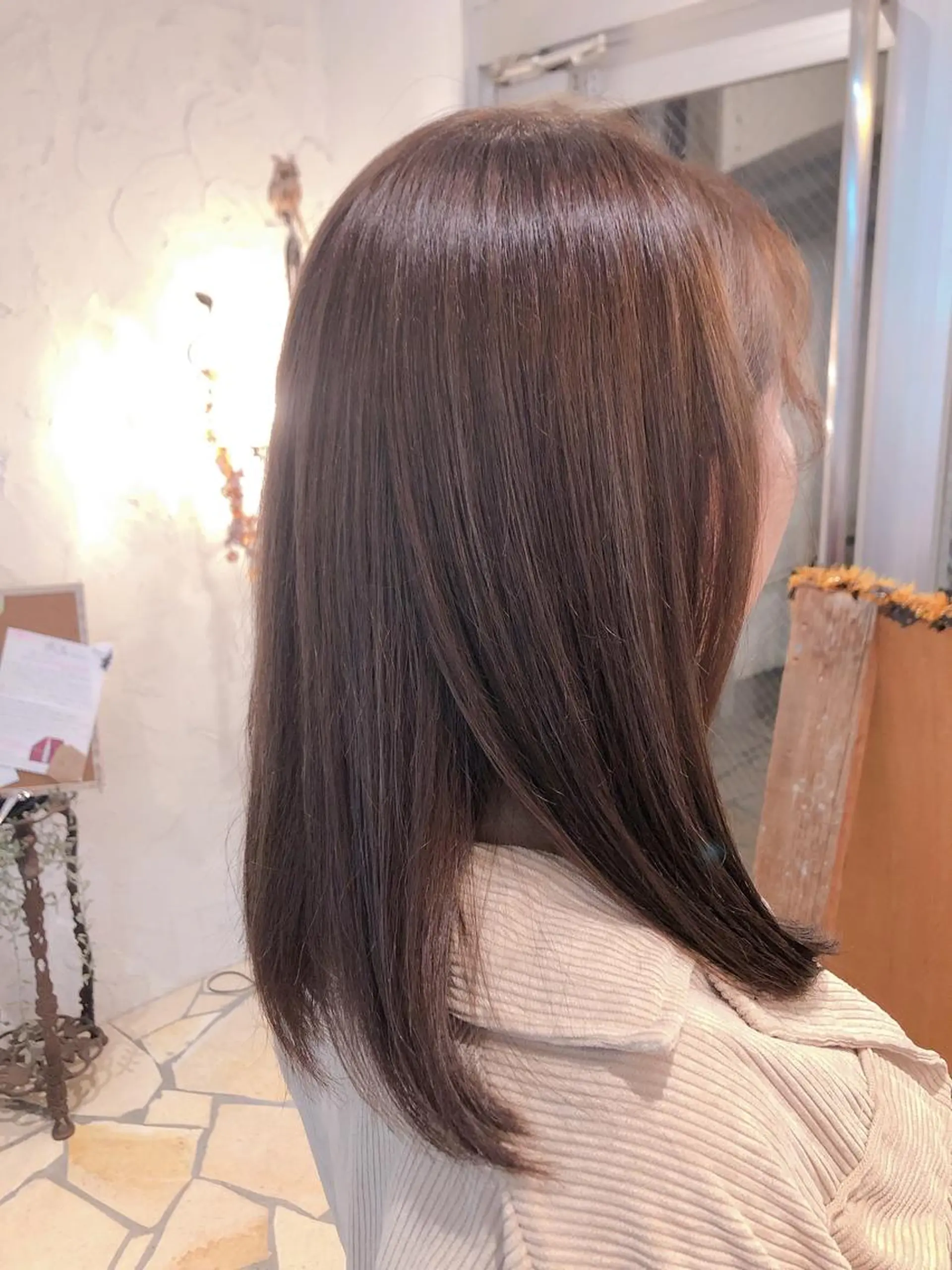 ミディアム カラー ベージュカラー ハイライトカラー セピアベージュ ハイライト tocca八王子 AYAKAのヘアスタイル