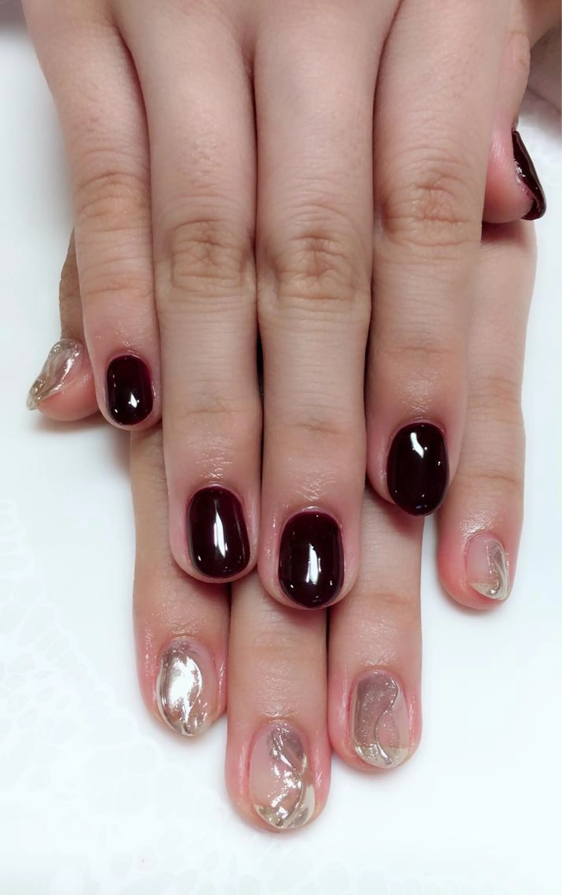 ネイル ミラーネイル ニュアンスネイル ハンドネイル フジタ エリカのネイルデザイン