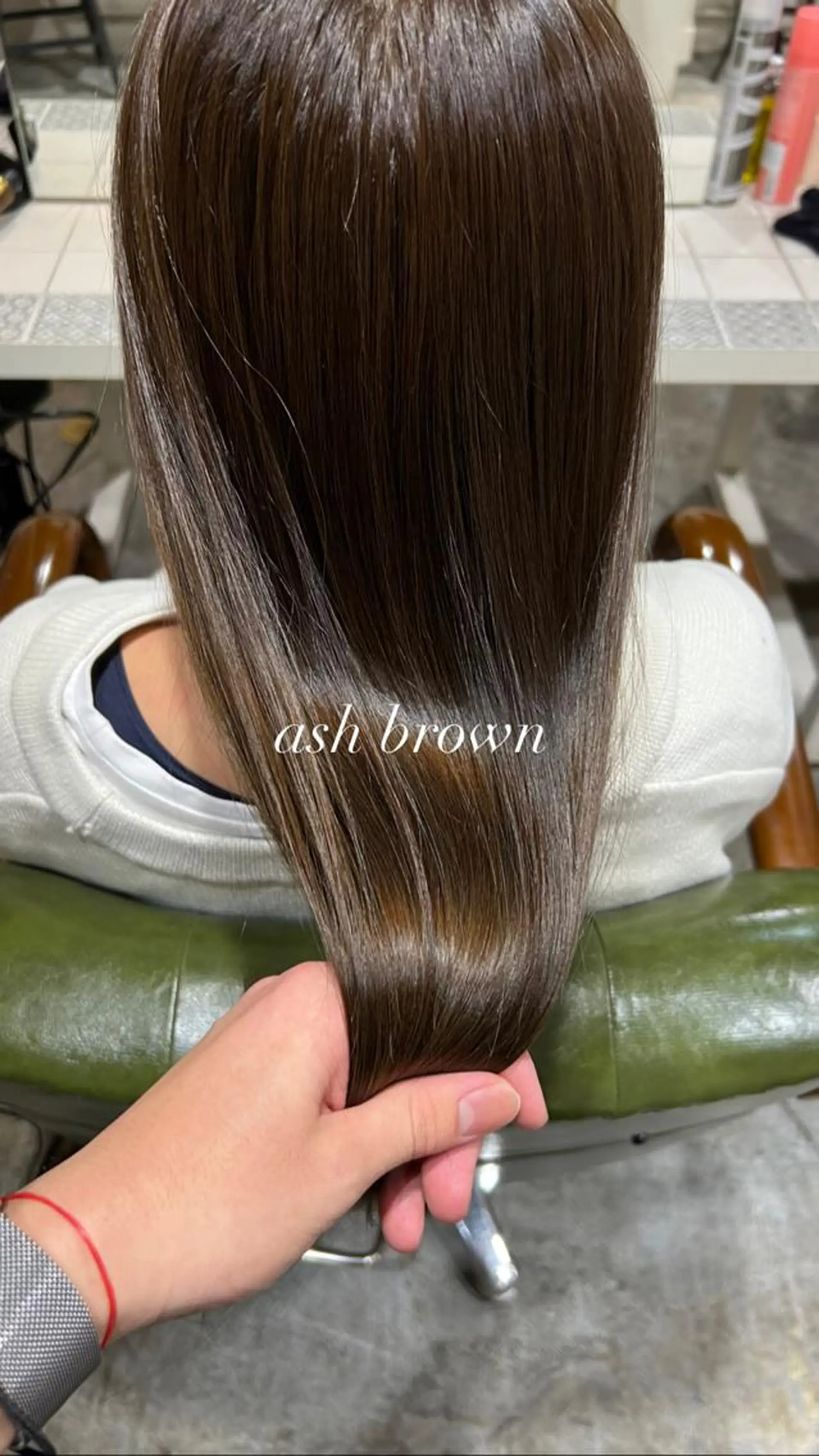 ロング カラー アッシュ アッシュブラウン ブラウンカラー オカベ ショウマのヘアスタイル