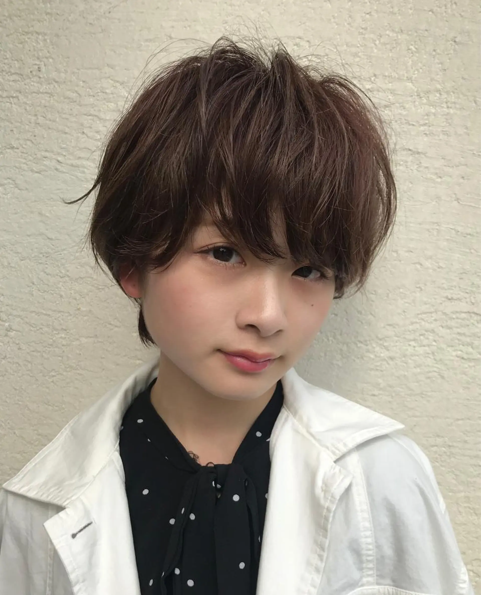 ショート カラー パーマ ✨透明感カラー✨髪質 改善✨国分魚生のヘアスタイル