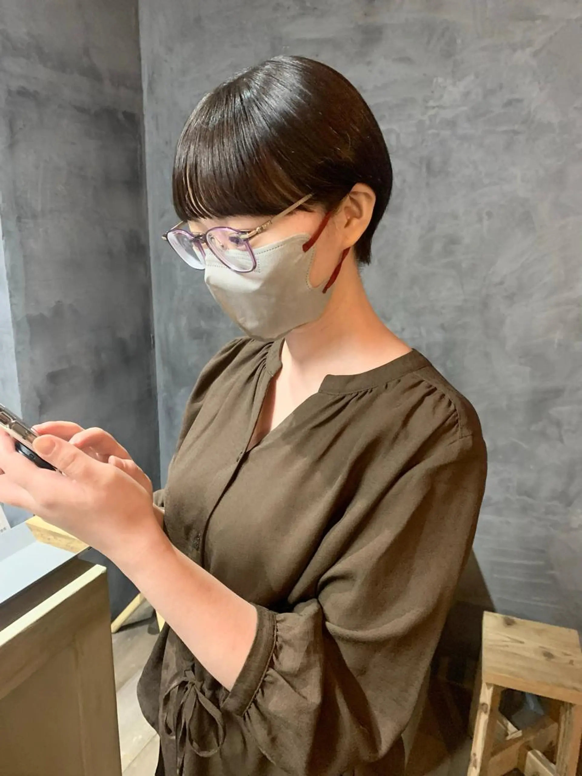 ショート カラー ショートヘア カット ヘアカラー トリートメント Fuuu《フゥ》所属・シノザキ/薬院/ボブ /ショート/髪質改善のヘアスタイル