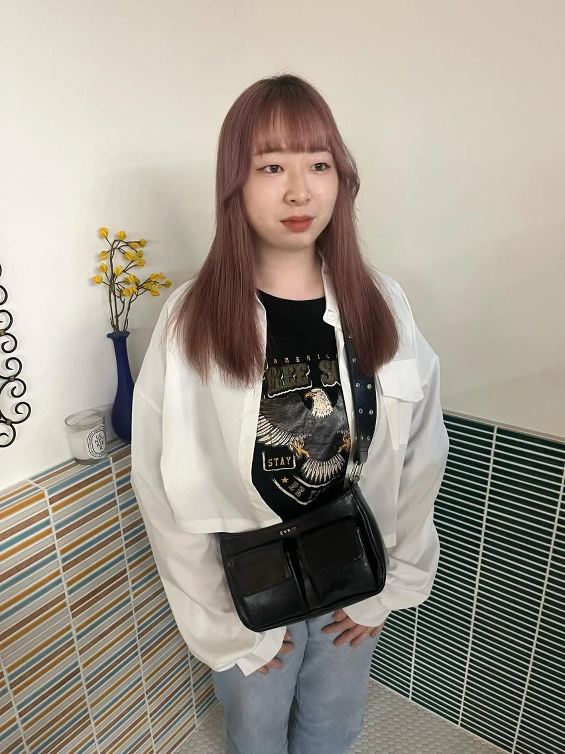 ミディアム カラー ベージュカラー ブリーチ ピンクカラー ピンクベージュ ヘアカラー トリートメント 🩷ハイトーン透明感 レイヤー🩷ユリカのヘアスタイル