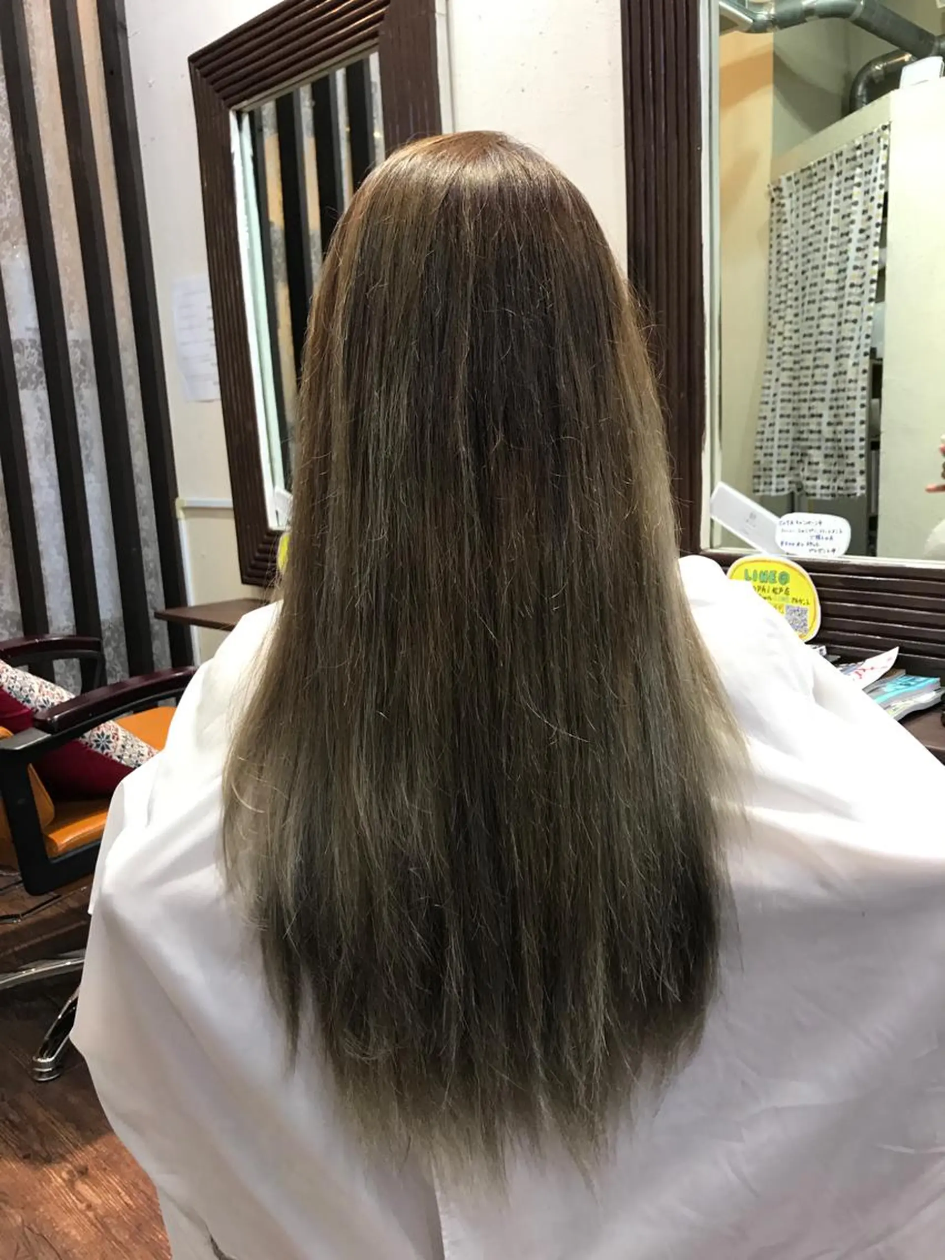 ロング アッシュ ハイライト 木村 瞬のヘアスタイル