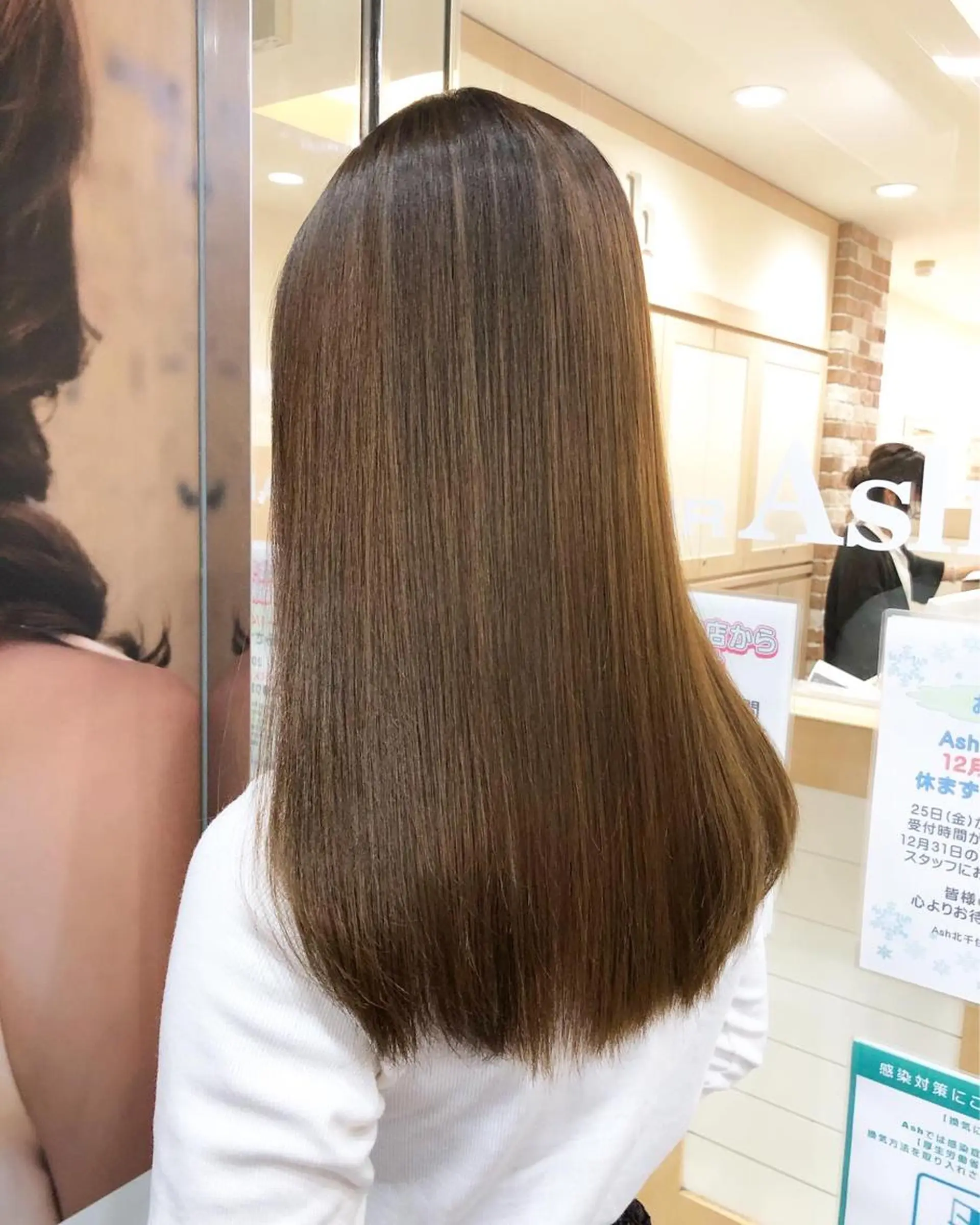 ロング パーマ くせ毛 髪質改善 縮毛矯正 酸性ストレート ストレートパーマ 丸みショートボブ/ タッセルボブ 吉野のヘアスタイル