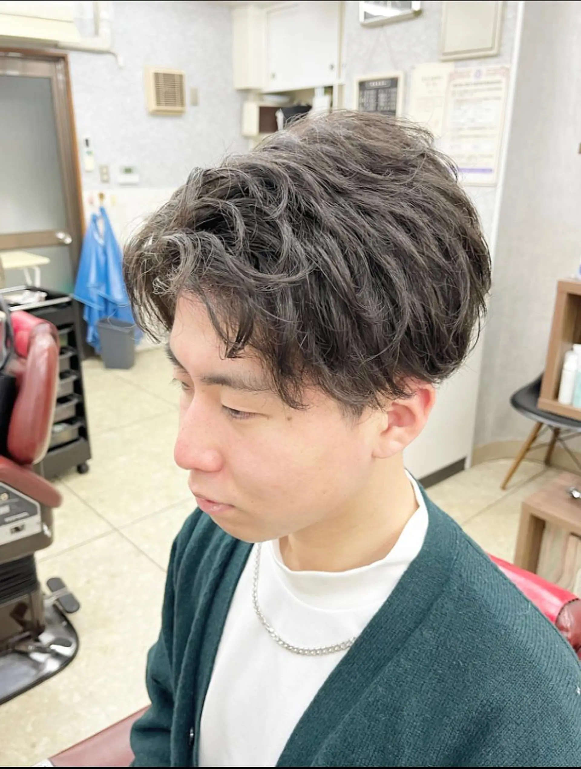 ミディアム パーマ メンズ 森田 健一のヘアスタイル