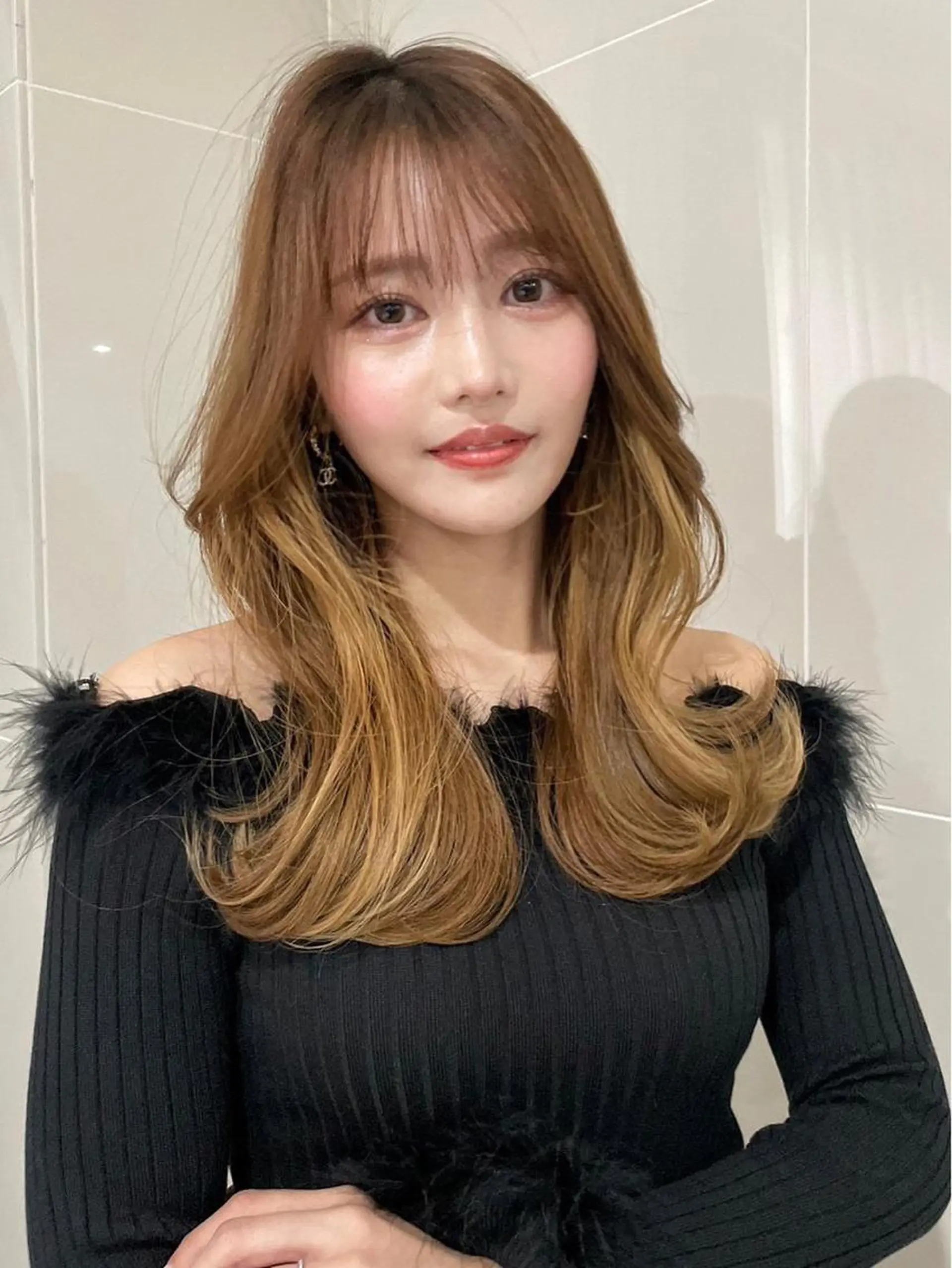 ロング カラー レイヤー/艶カラー /韓国ヘア/高松のヘアスタイル