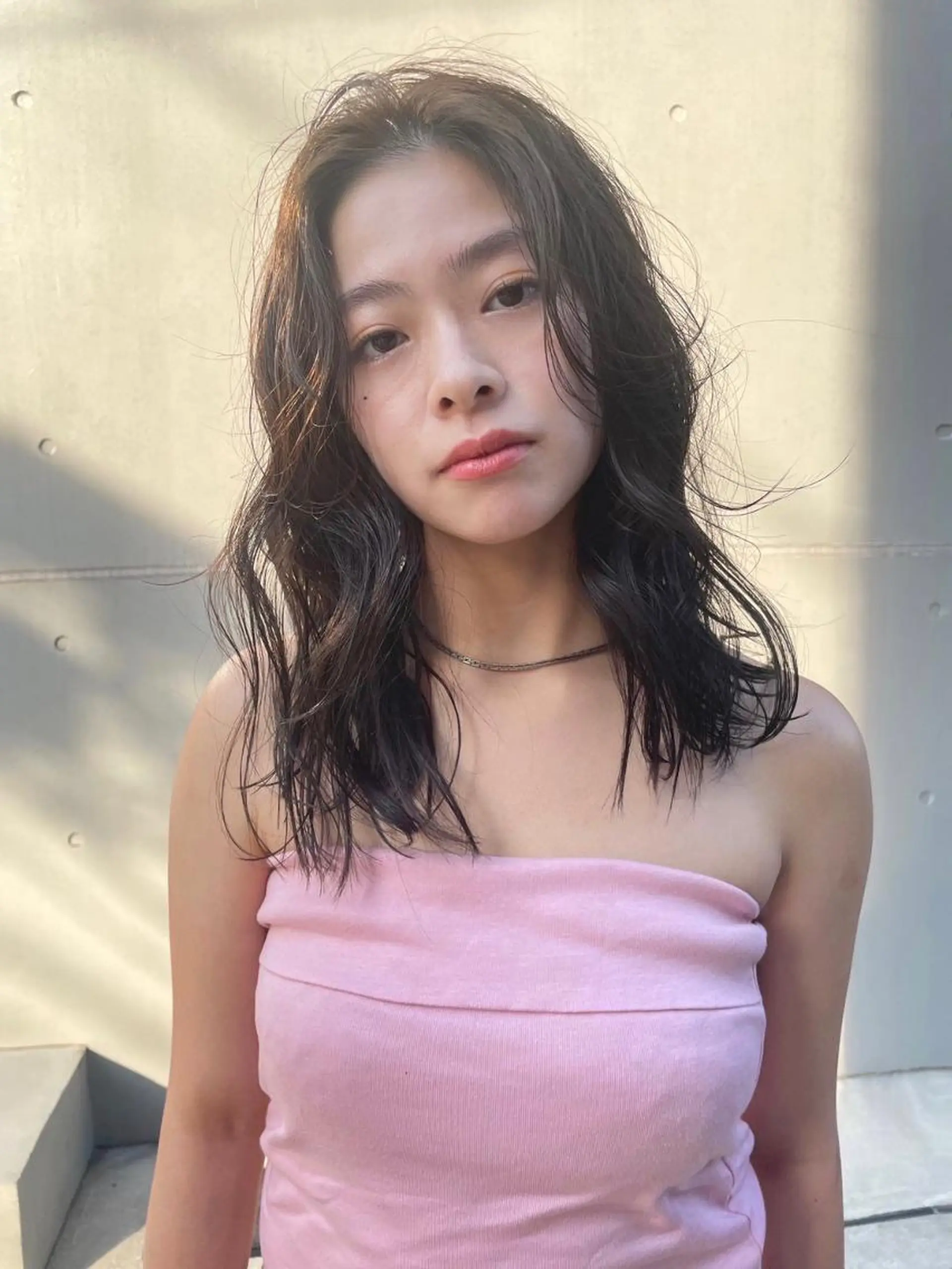 ミディアム カラー パーマ ショートボブ ミディアムパーマ アディクシーカラー ブリーチ ケアブリーチ カット ヘアカラー CEINE PATHのヘアスタイル