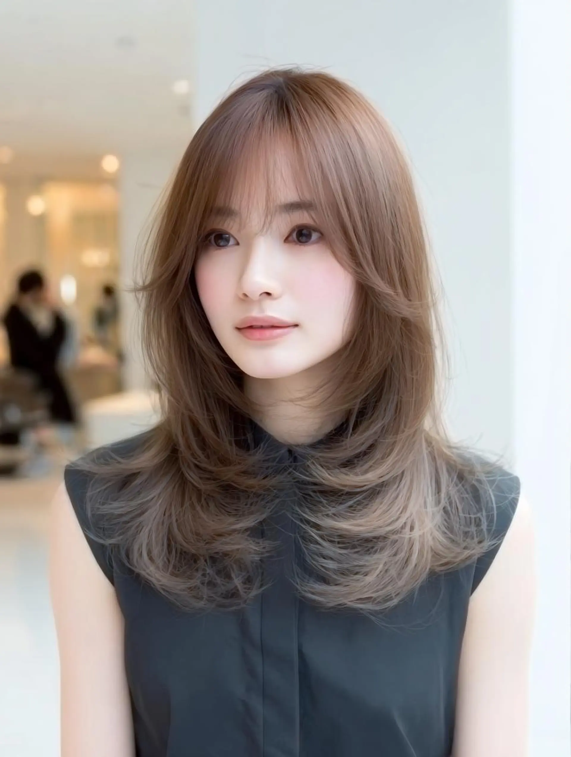 セミロング ハッシュカット 髪質改善 レイヤーカット 縮毛矯正 トリートメント 縮毛矯正 トリートメント 生艶髪&レイヤー🔔 渋谷お薦めNo.1✨のヘアスタイル