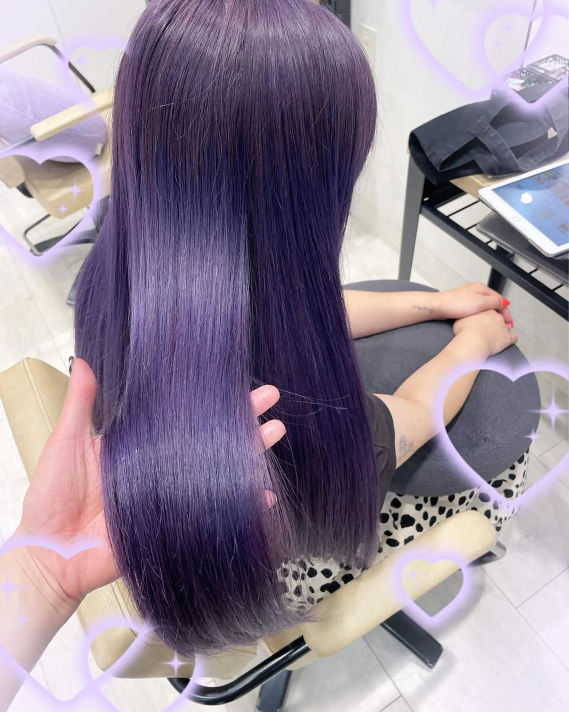 ロング カラー アッシュ ラベンダーカラー ラベンダーアッシュ ヘアカラー トリートメント 新宿駅近♡個室 ♡関口三都季🌜のヘアスタイル