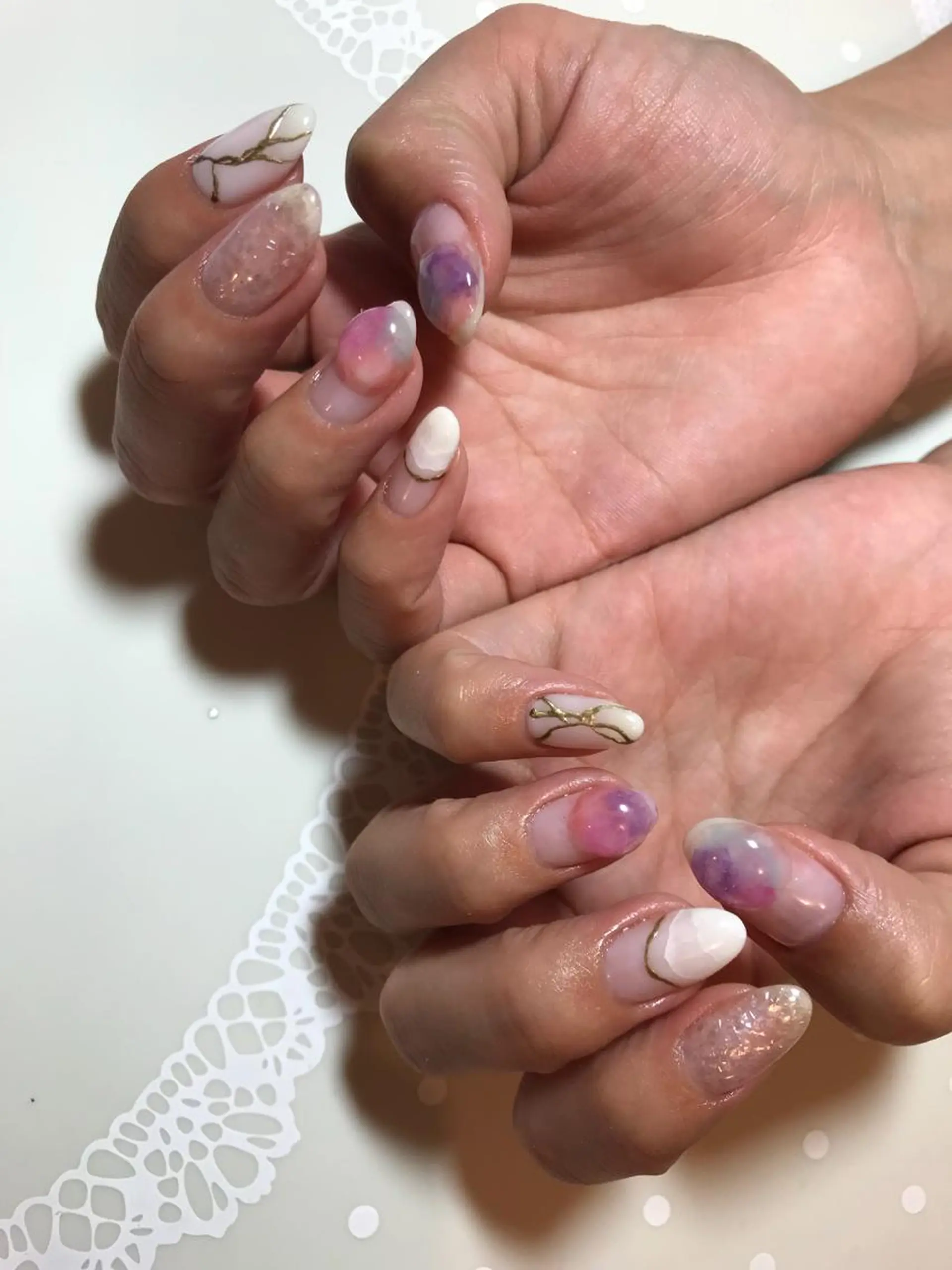 ネイル アートネイル クリアネイル 持ち込み ぷっくりネイル atelier chic+のネイルデザイン