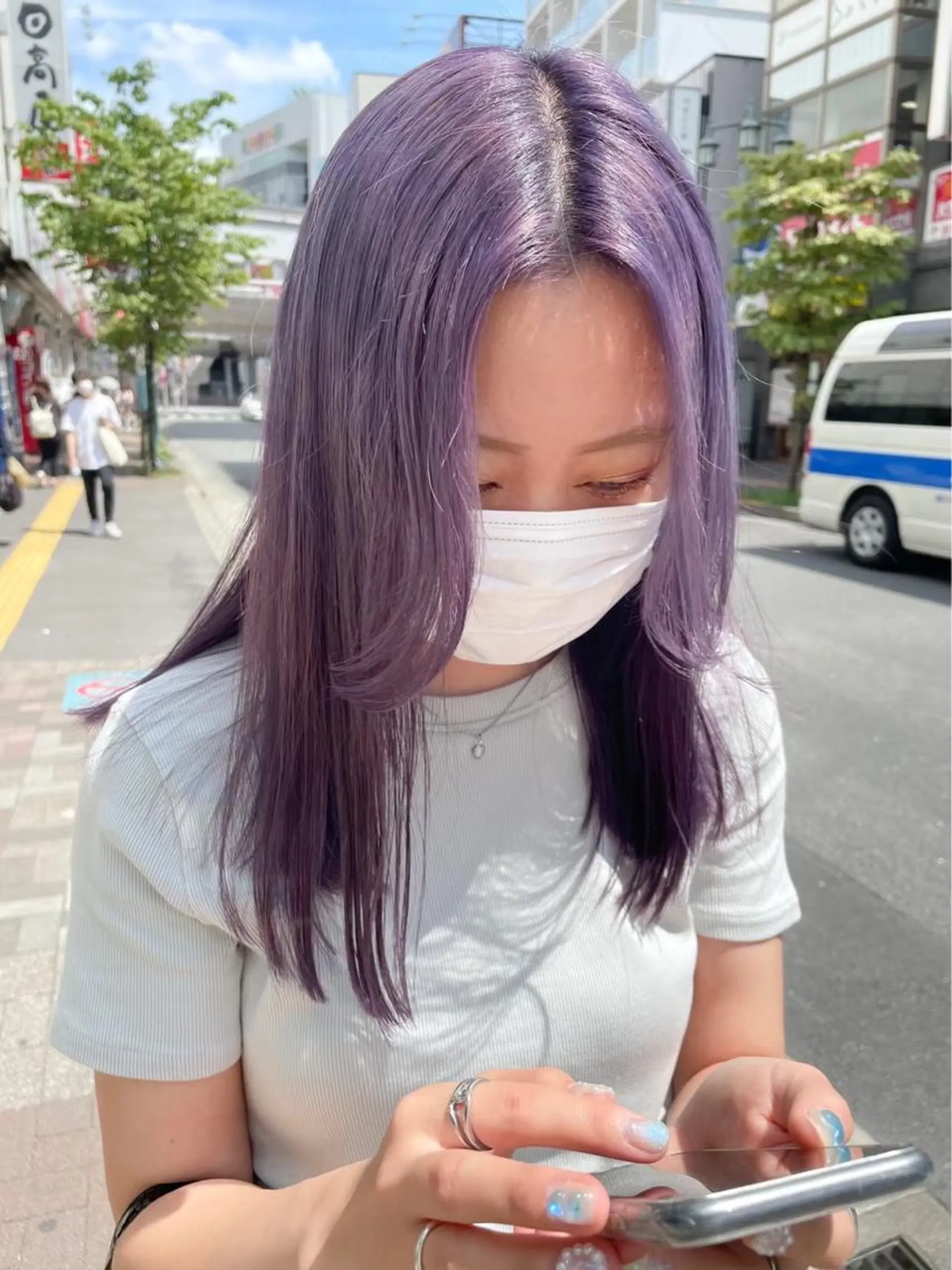 セミロング カラー ブリーチ ケアブリーチ デザインカラー ダブルカラー イヤリングカラー メンズスタイル Hitomi🐶のヘアスタイル