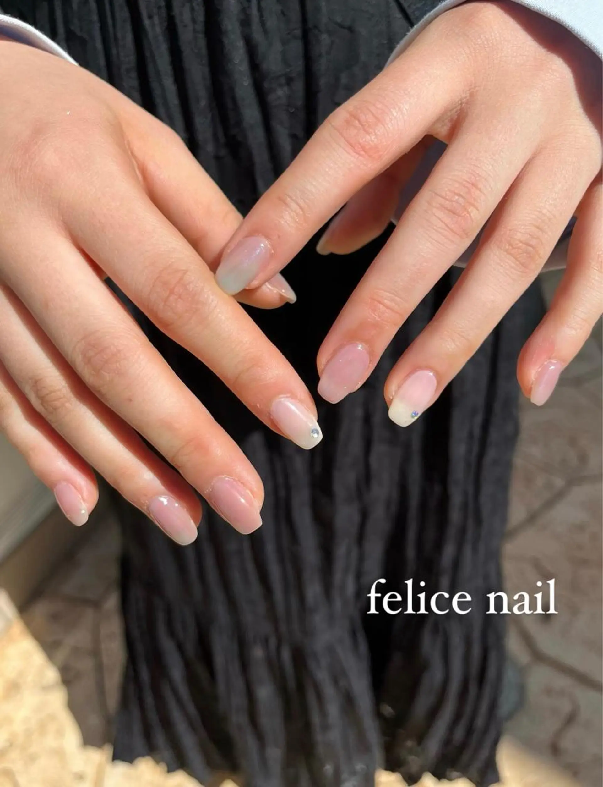 ネイル オーロラネイル ジェルネイル ニュアンスネイル オフィスネイル felice nailのネイルデザイン