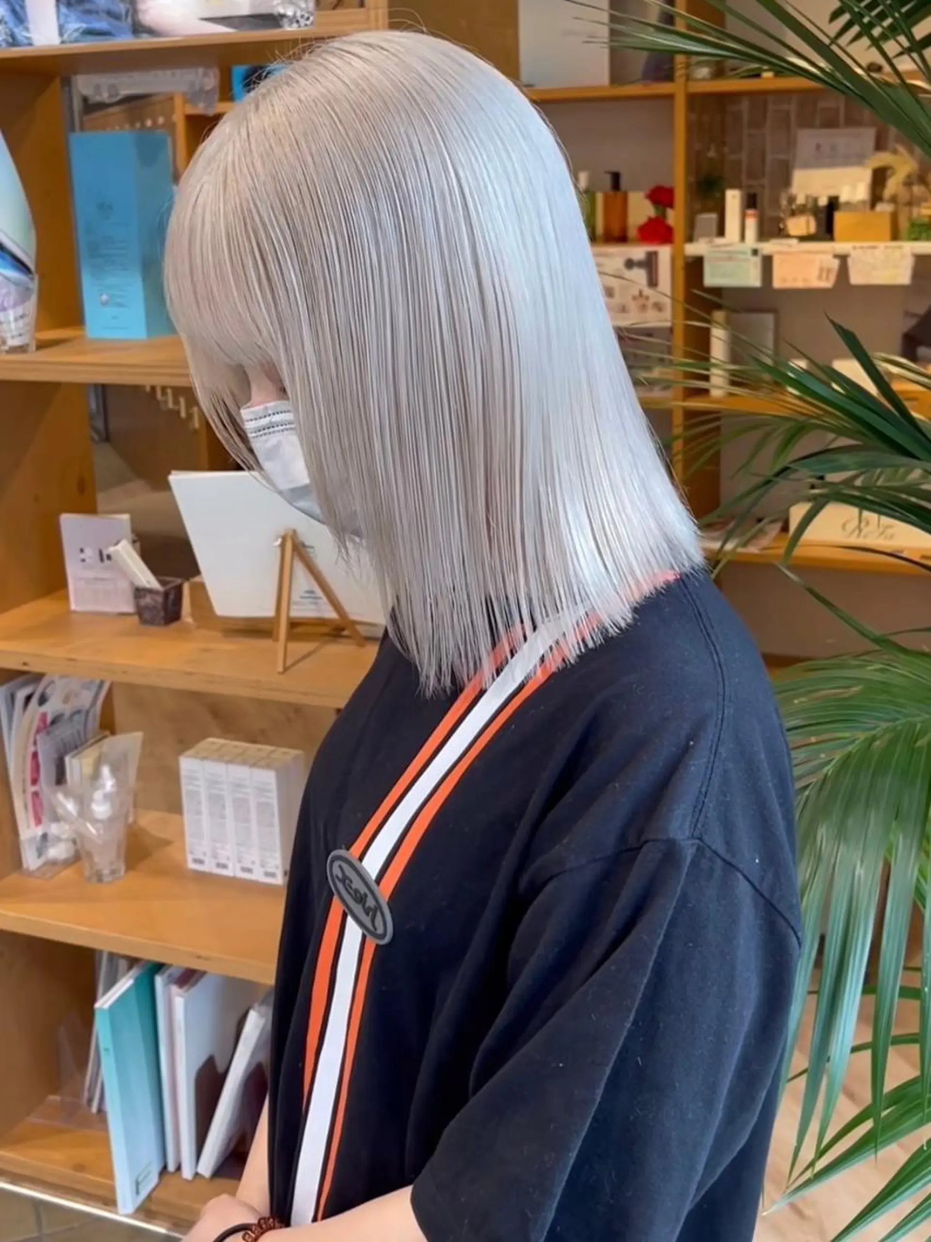 ミディアム カラー ショートボブ ミディアムパーマ バレイヤージュ ブリーチ ケアブリーチ カラー特化サロン茶屋 町Furukuboのヘアスタイル