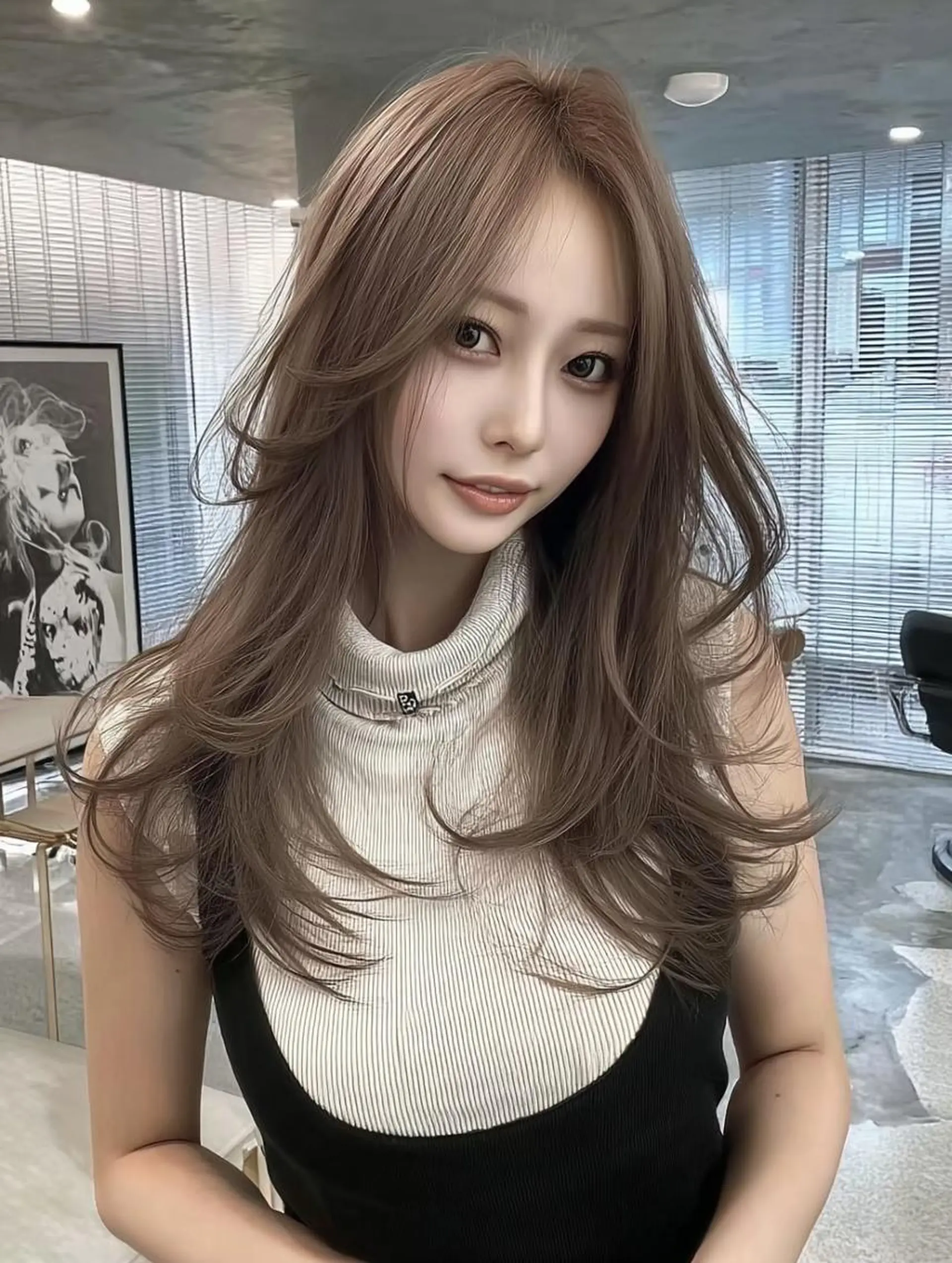 ロング カット ヘアカラー 酸性ストレート/ 髪質改善/イソヤトモのヘアスタイル