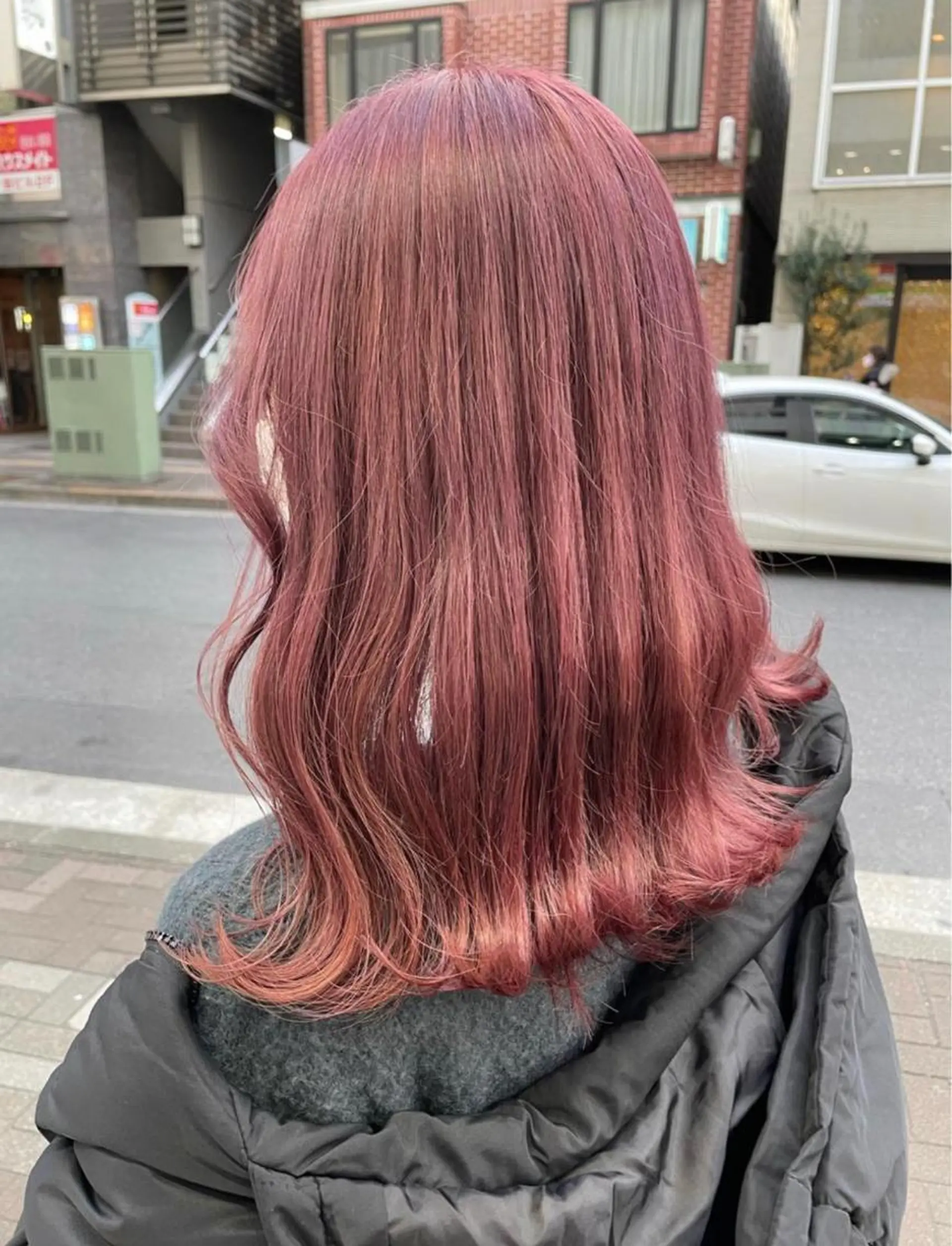 セミロング カラー ハイトーンカラー 学生 韓国レイヤー🇰🇷 🤍🎀honokaのヘアスタイル