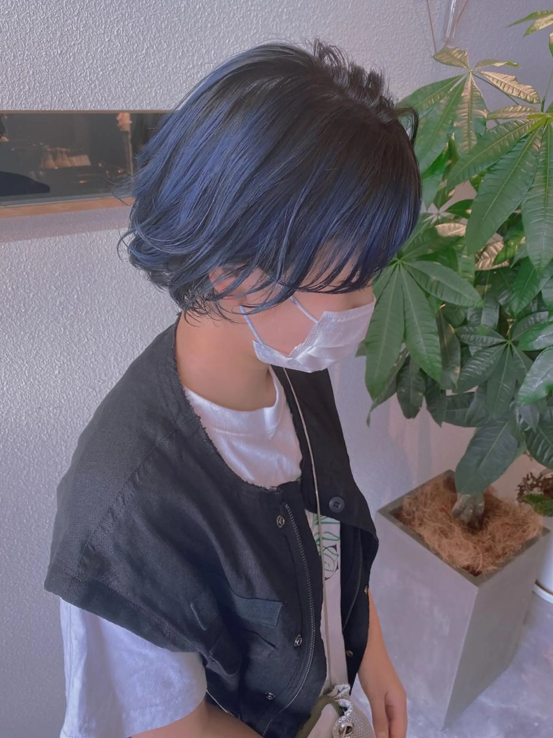 ショート カラー ブルーカラー カット ヘアカラー 山﨑 大暉【ダブルカラー】のヘアスタイル