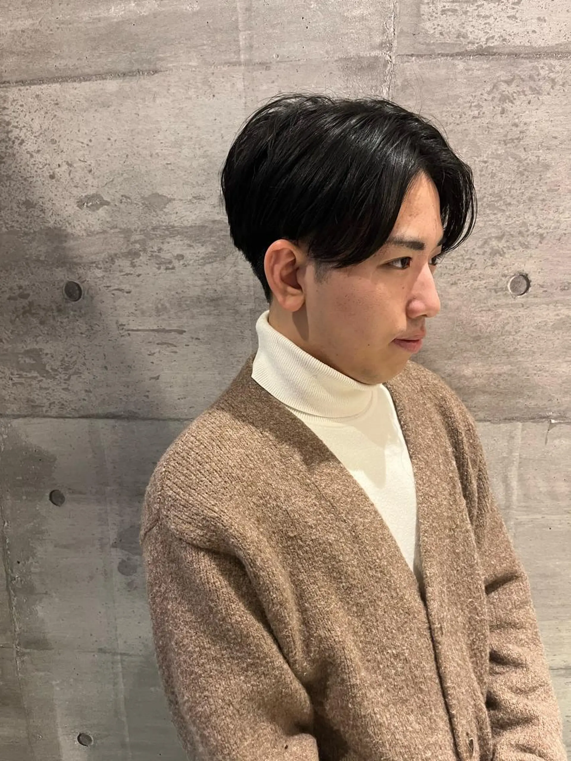メンズ センターパート カット 角田 琉希也のヘアスタイル