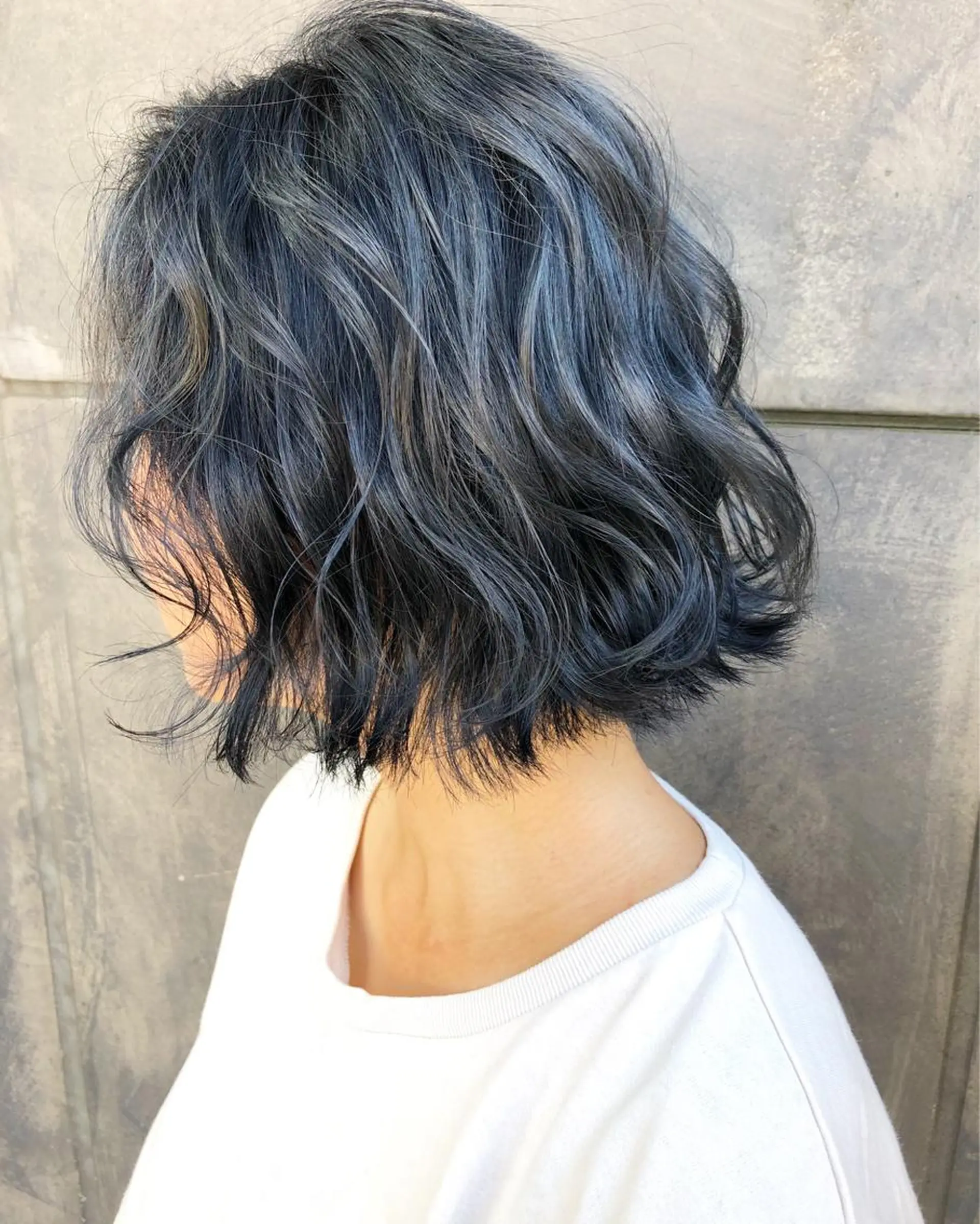 カラー ブルーカラー ネイビーカラー レイヤーカット BLend 渋谷のヘアスタイル