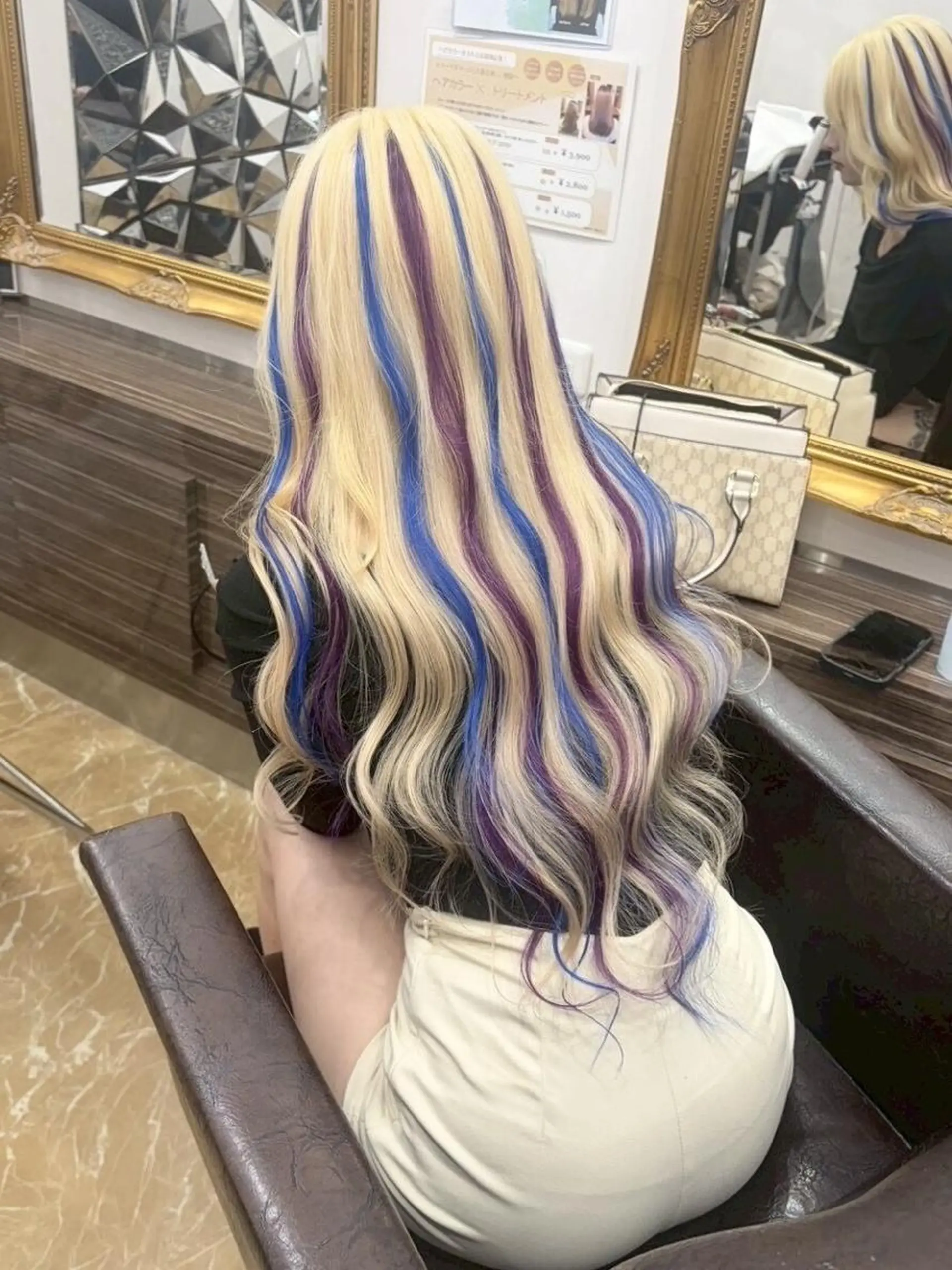 ロング カラー ヘアアレンジ シールエクステ バレイヤージュ ブリーチ ケアブリーチ ダブルカラー エクステ MISA ミサのヘアスタイル