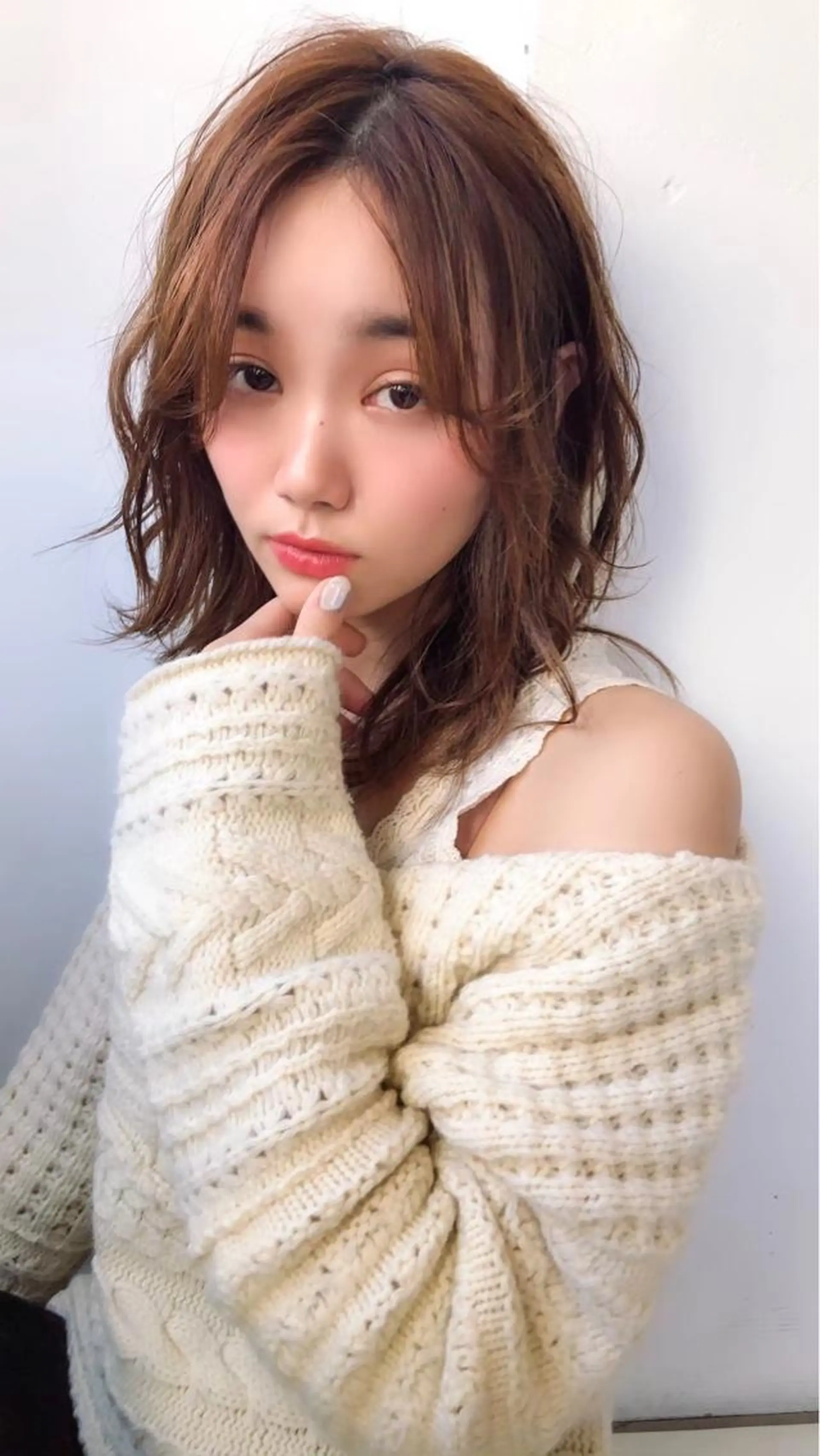 セミロング カラー 大人っぽ♡上品な暖色 ♡ブリーチなし♡のヘアスタイル