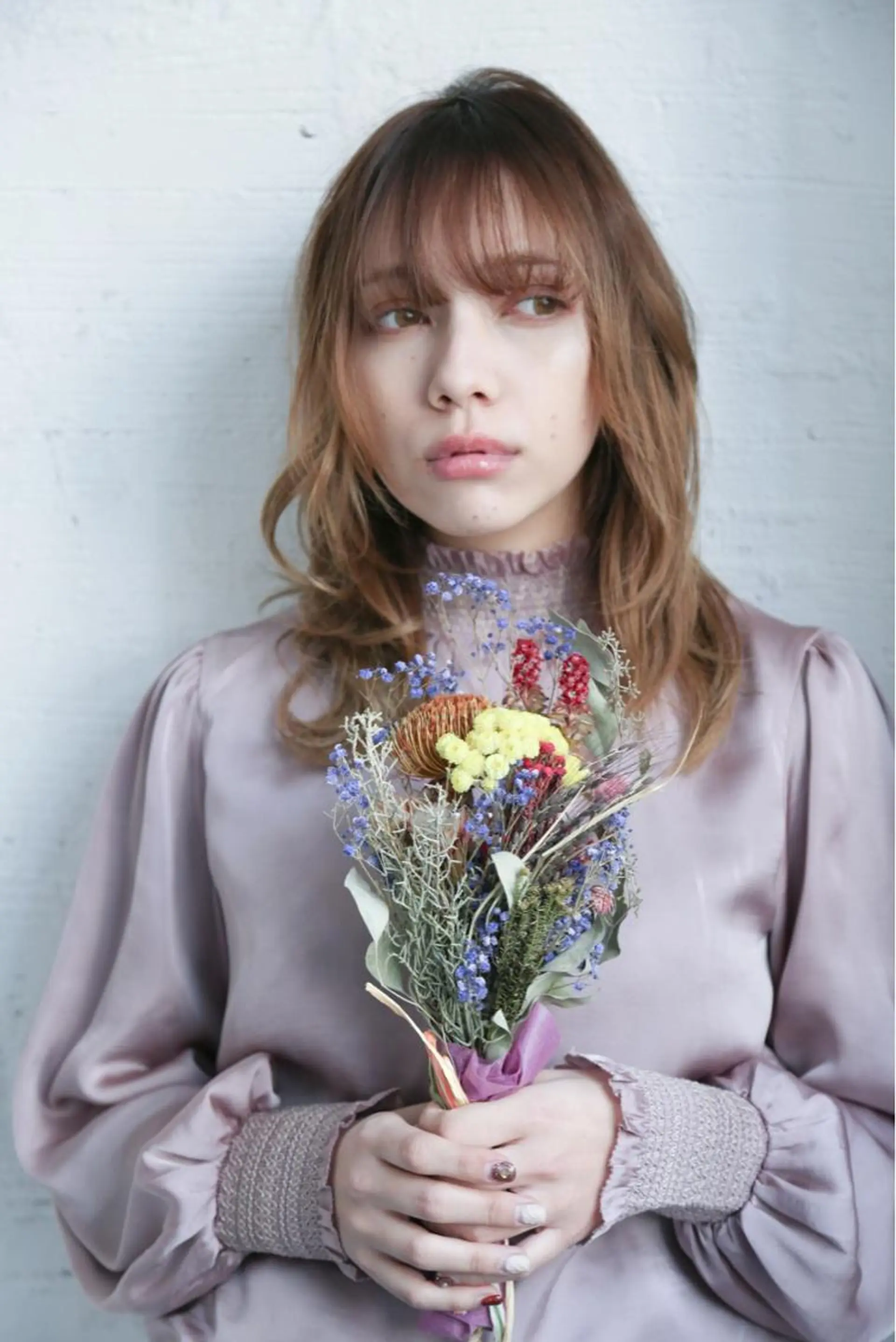 ミディアム カラー パーマ 野崎 ひかりのヘアスタイル