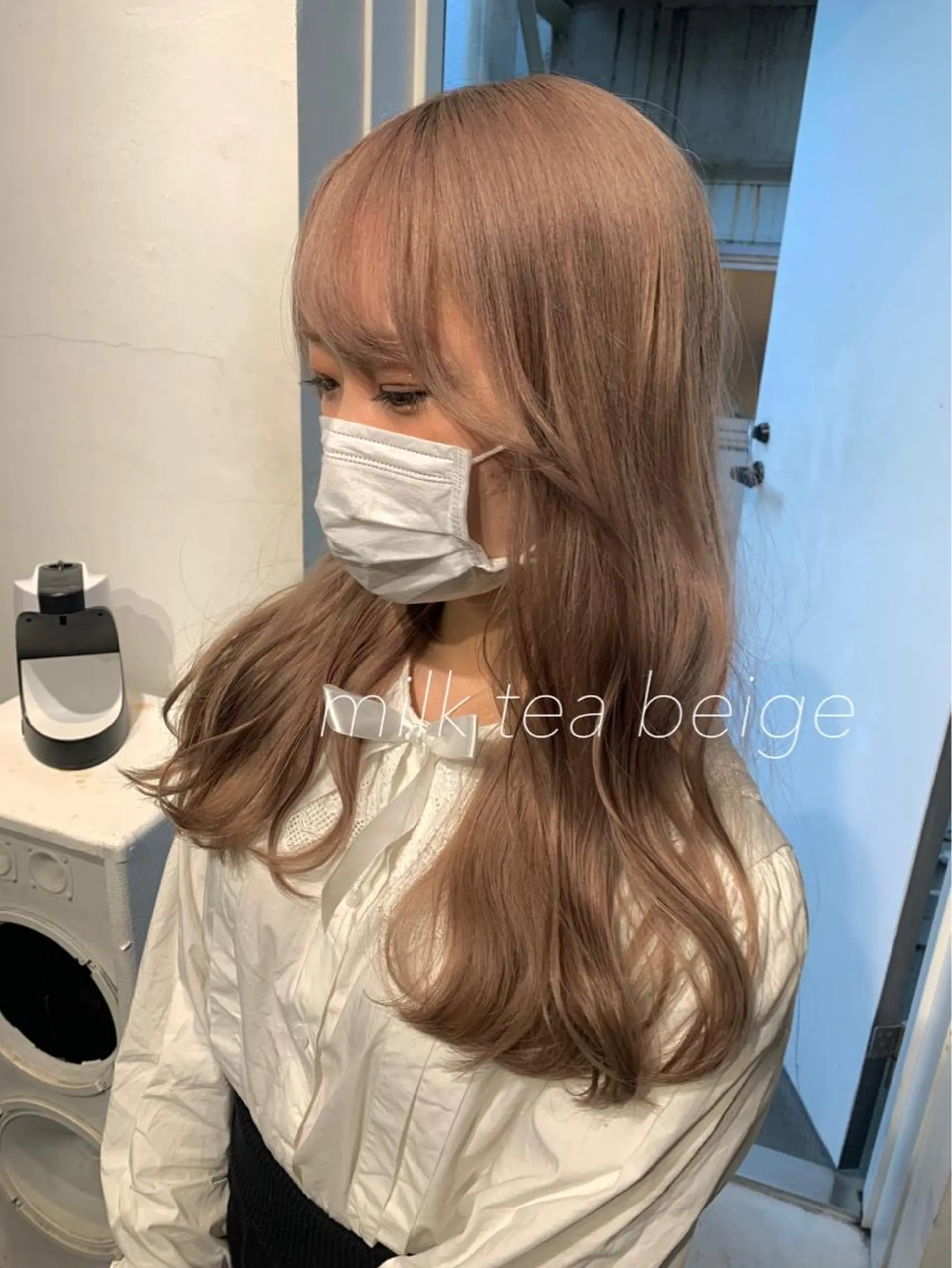 ロング カラー ベージュカラー ミルクティーベージュ ヘアカラー トリートメント レイヤーカット/艶髪 ✨💭KIRARIのヘアスタイル