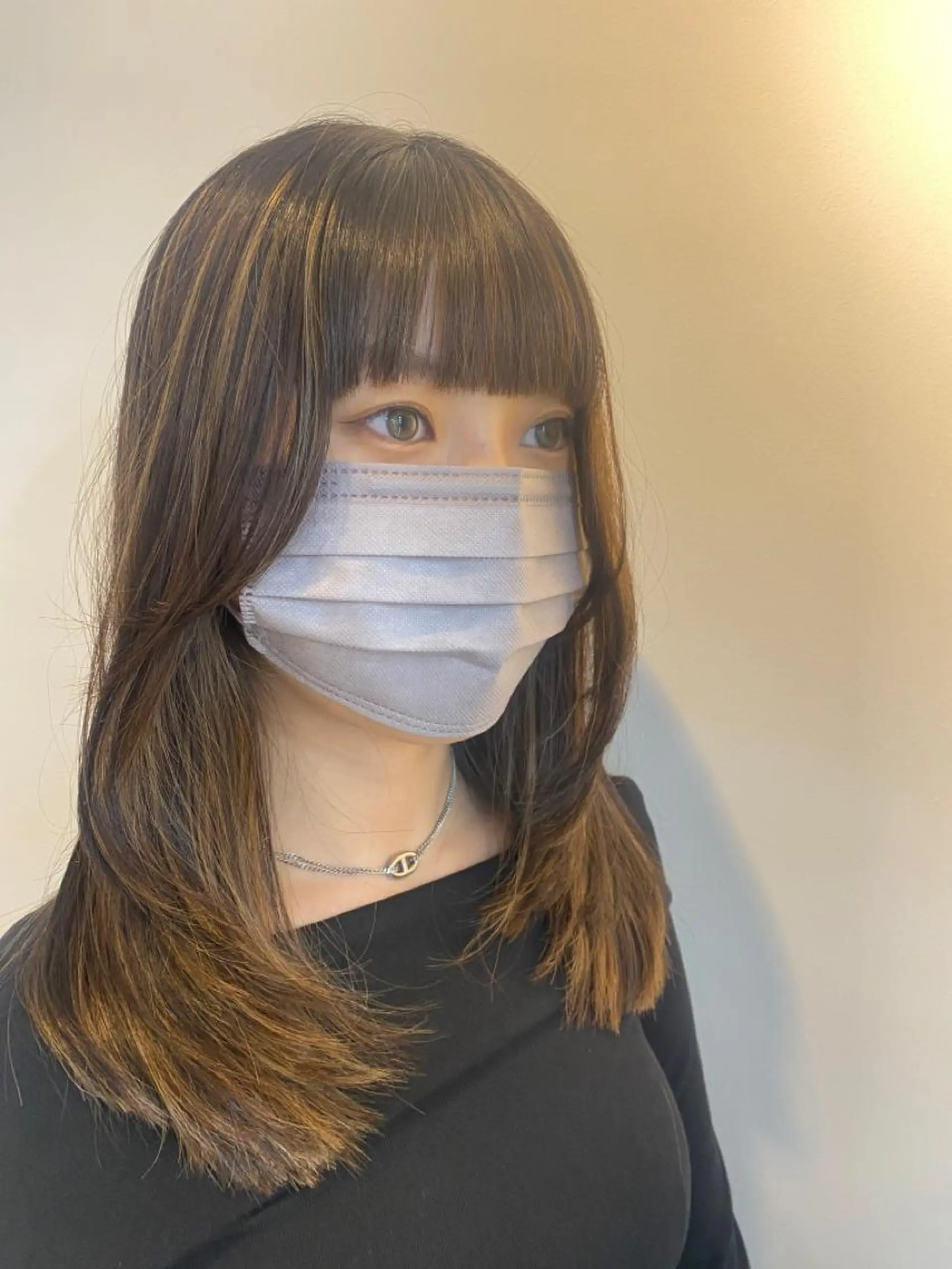 ミディアム カラー ハイライトカラー ハイライト レイヤーカット カット 和歌山韓国ヘア🌙 MOEのヘアスタイル