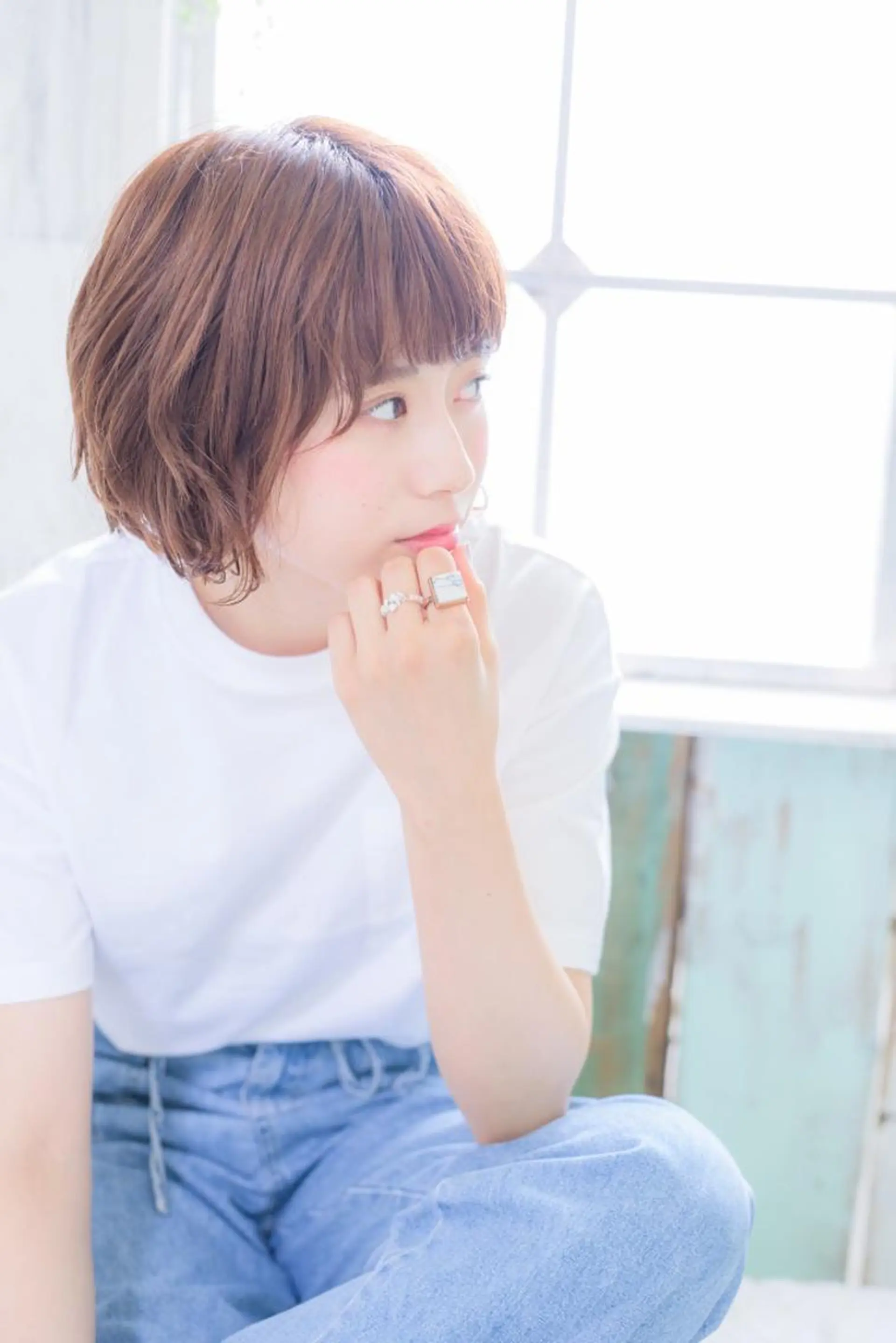 ショート ミディアム カラー パーマ ミディアムパーマ 外ハネヘア 透明感・艶カラー/ 坂田友梨奈のヘアスタイル