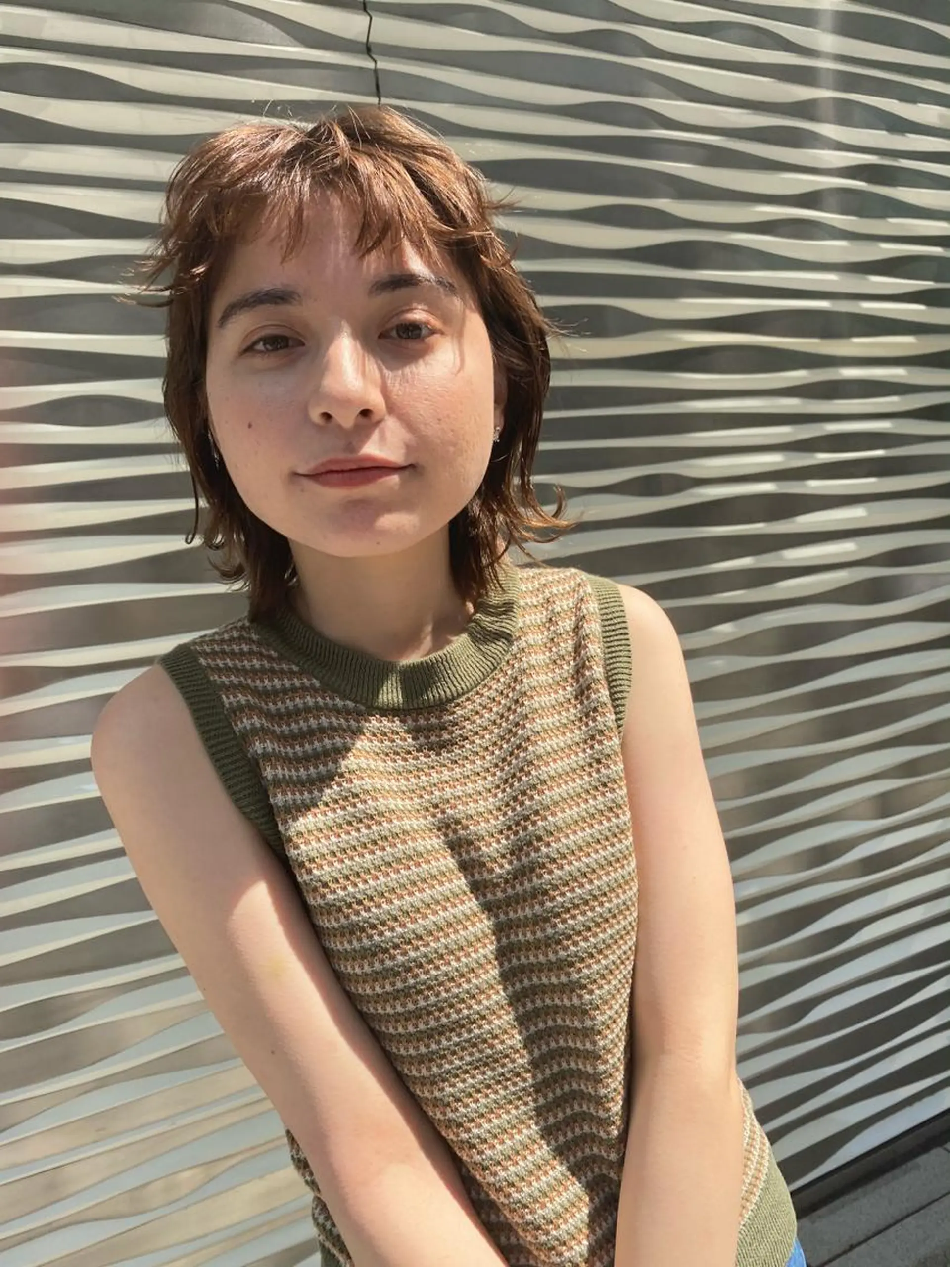 セミロング カット salowin梅田茶屋町suite所属・ハイトーンヘア/ 島崎　タクミのヘアスタイル