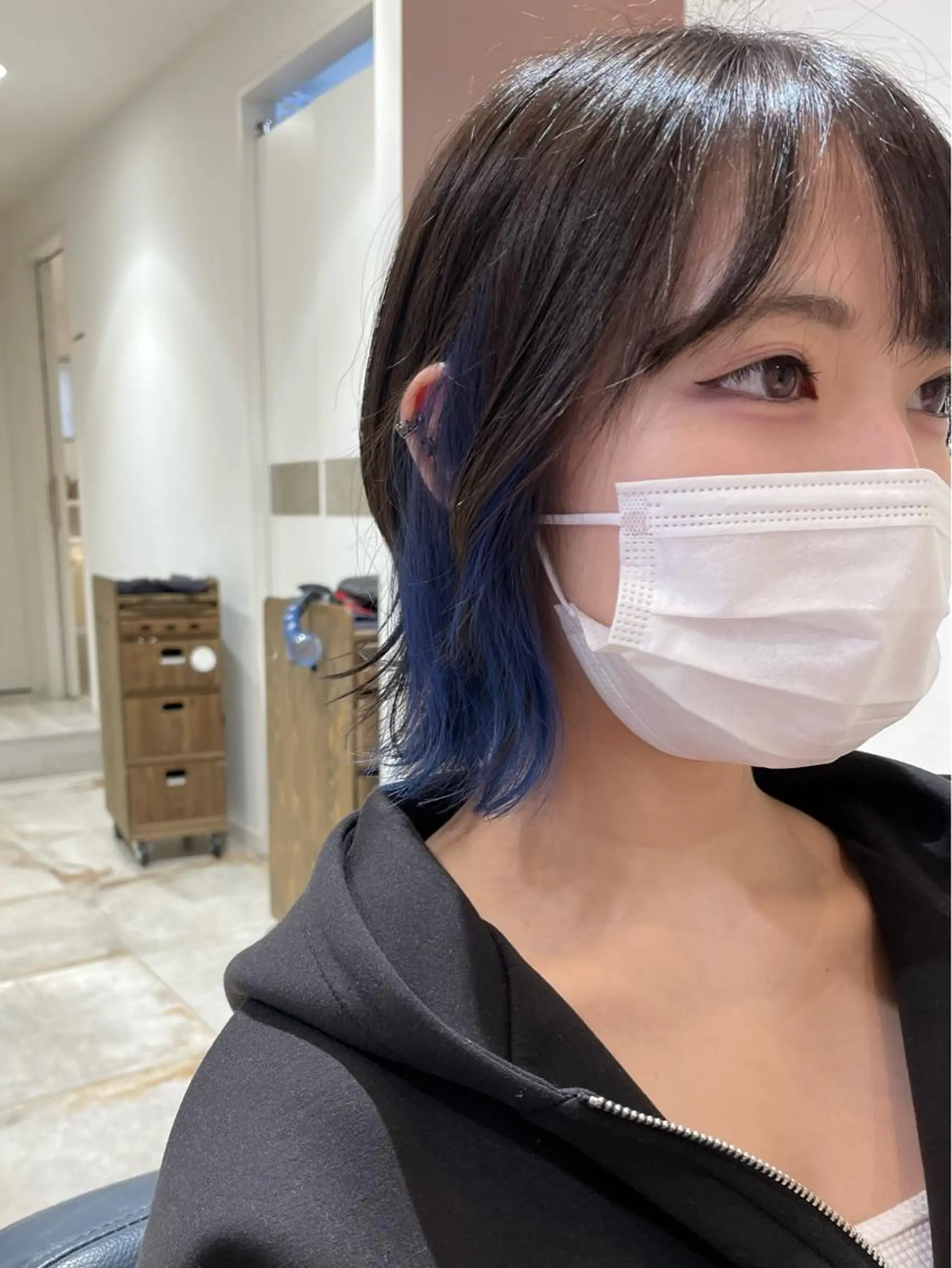 ミディアム カラー ブルーカラー インナーカラー ネイビーカラー カット ヘアカラー 新宿御苑前/新宿 Ryuseiのヘアスタイル