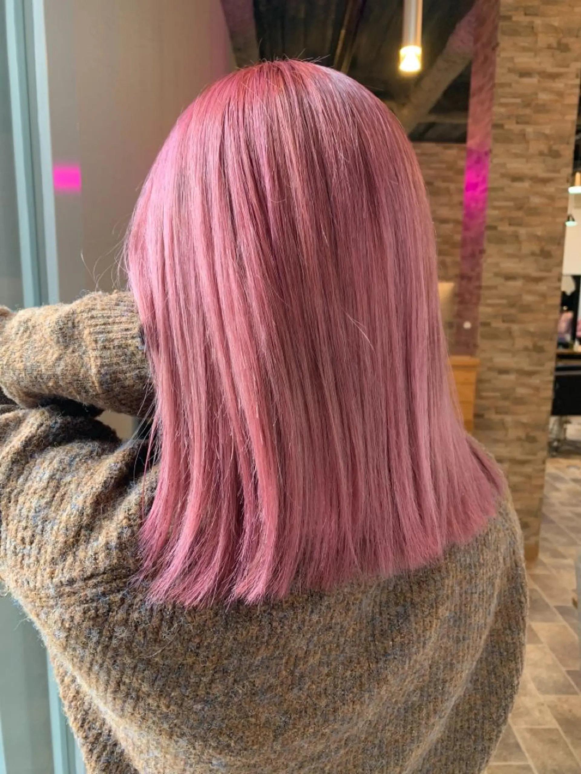 ミディアム カラー ヘアカラー&縮毛矯正 STAR☆RIVERのヘアスタイル